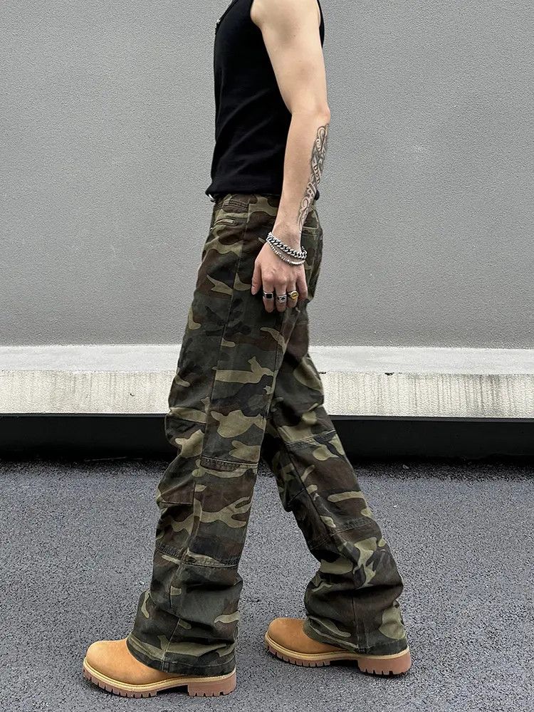 Japanese Brand × Jean Camo Stack Wide Leg Pants, Flared Pants Size US 32 / EU 48 - 3 Thumbnail