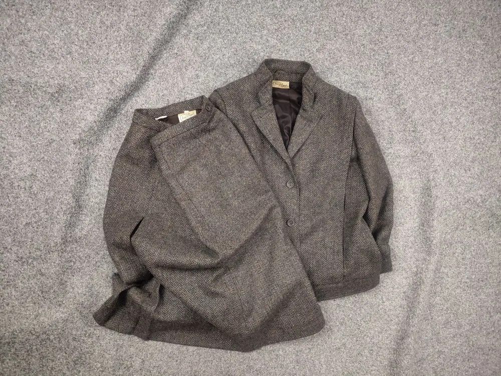 Harris Tweed Clan Royal Vintage 80's Tweed Wool Suit Blazer jacket Skirt Size XL / US 12-14 / IT 48-50 - 1 Thumbnail