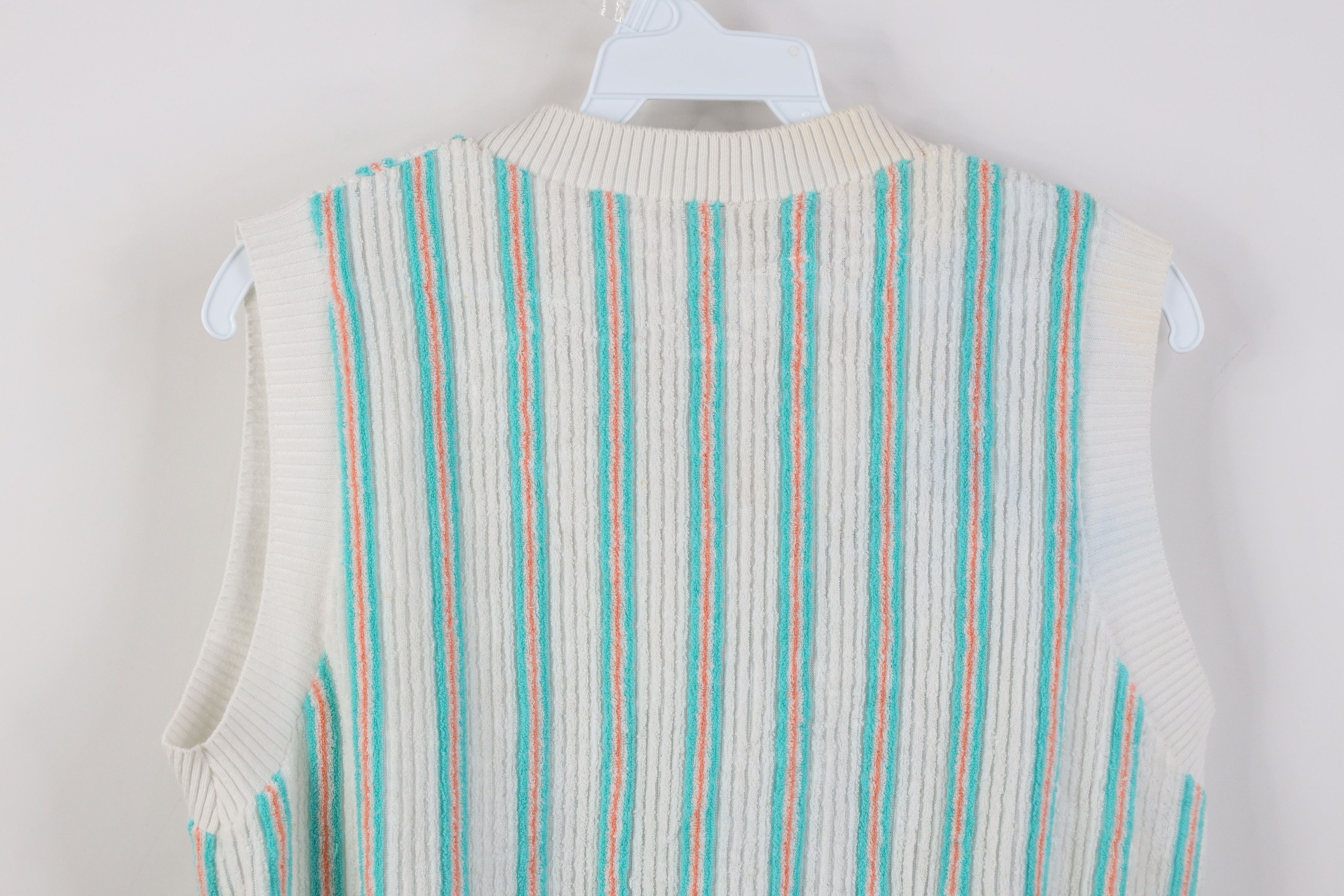 Vintage Vintage 70s Streetwear Striped Terry Cloth Sweater Vest USA Size L / US 10 / IT 46 - 12 Thumbnail