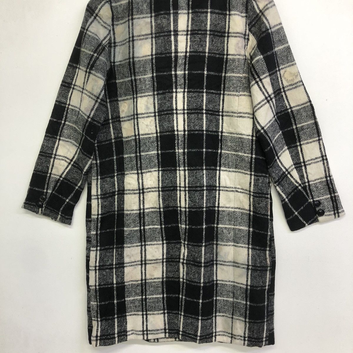 Japanese Brand LOVETOXIC Black Tartan Long Trench Coat Jacket Size US M / EU 48-50 / 2 - 14 Thumbnail