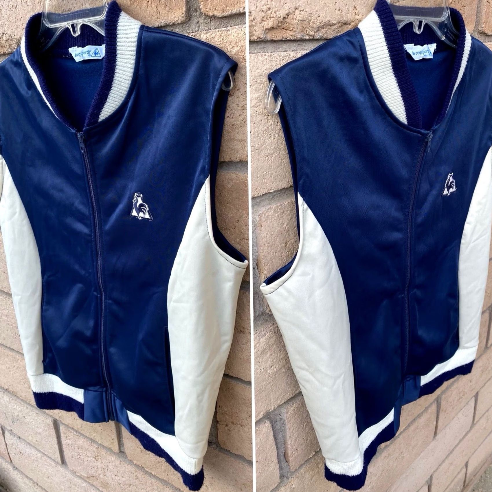 Le Coq Sportif VINTAGE Le Coq Sportif Track Vest M Blue White Rooster Logo Zip Vest Mens Vintage) Size US M / EU 48-50 / 2 - 2 Thumbnail