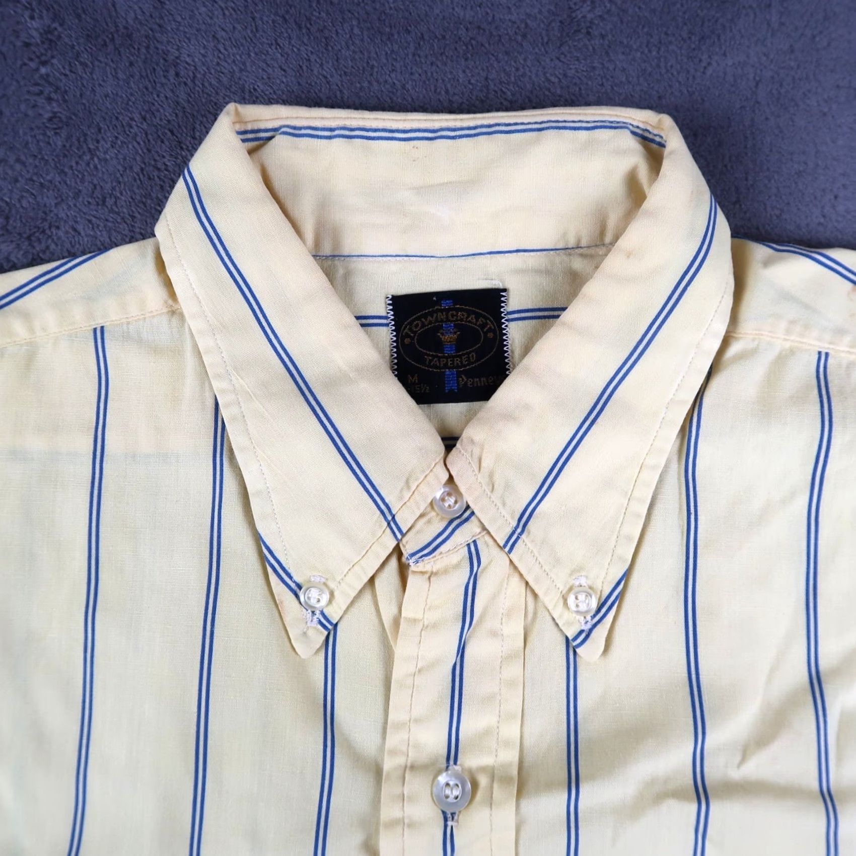 Vintage VINTAGE TownCraft Shirt Mens M Yellow Stripe Button-Down 70s 80s Size US M / EU 48-50 / 2 - 3 Thumbnail