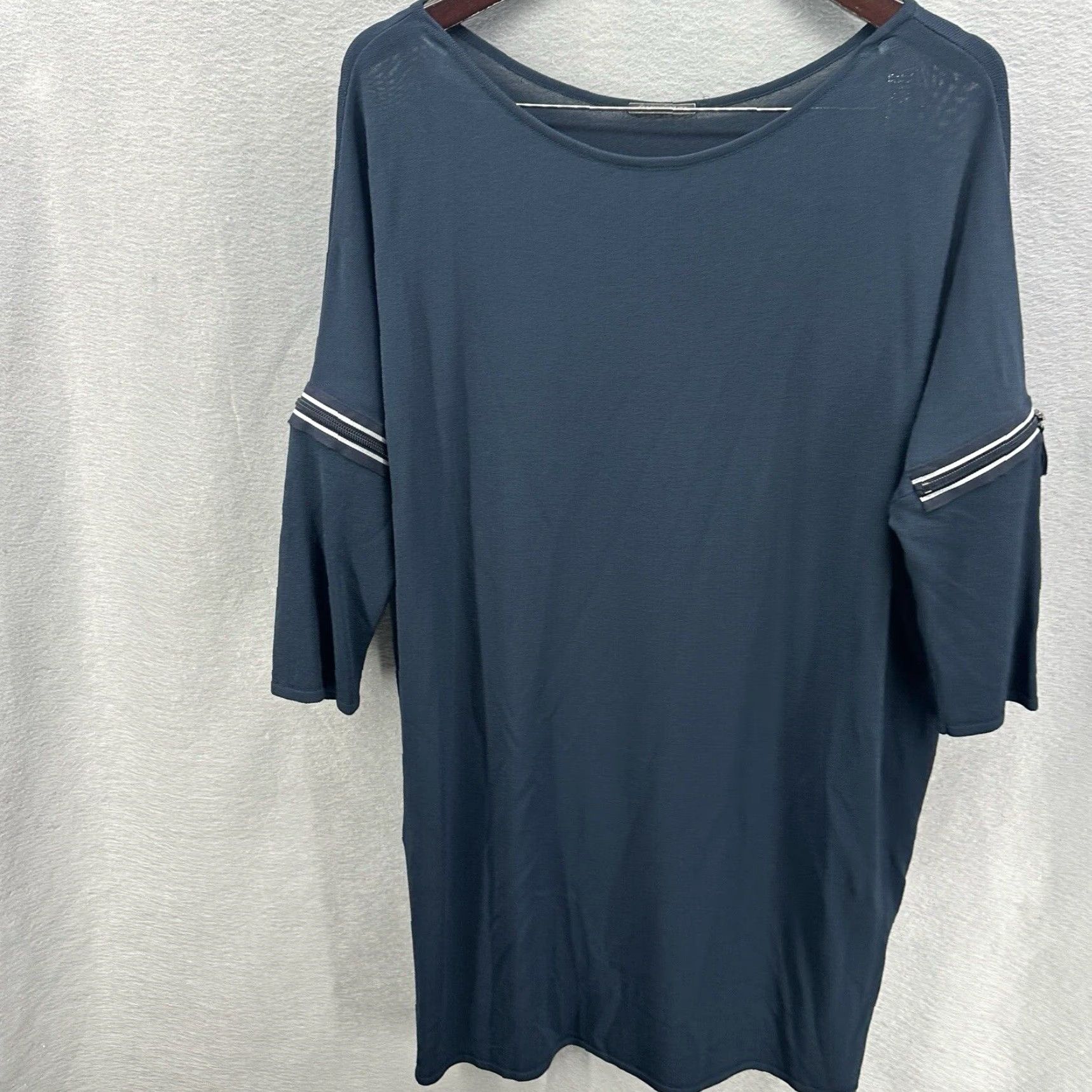 Vintage Annette Gortz Shift Dress Womens M Blue Office Minimalist Lagenlook Quiet Luxury Dress Shift Blue M Womens Size M / US 6-8 / IT 42-44 - 2 Thumbnail