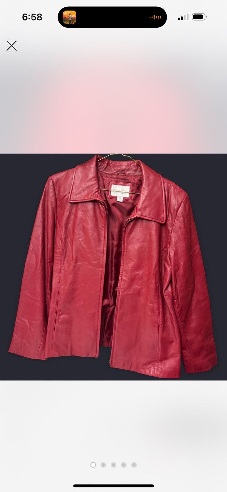 Worthington Vintage Worthington cherry red lamb skin jacket Size L / US 10 / IT 46 - 1 Thumbnail