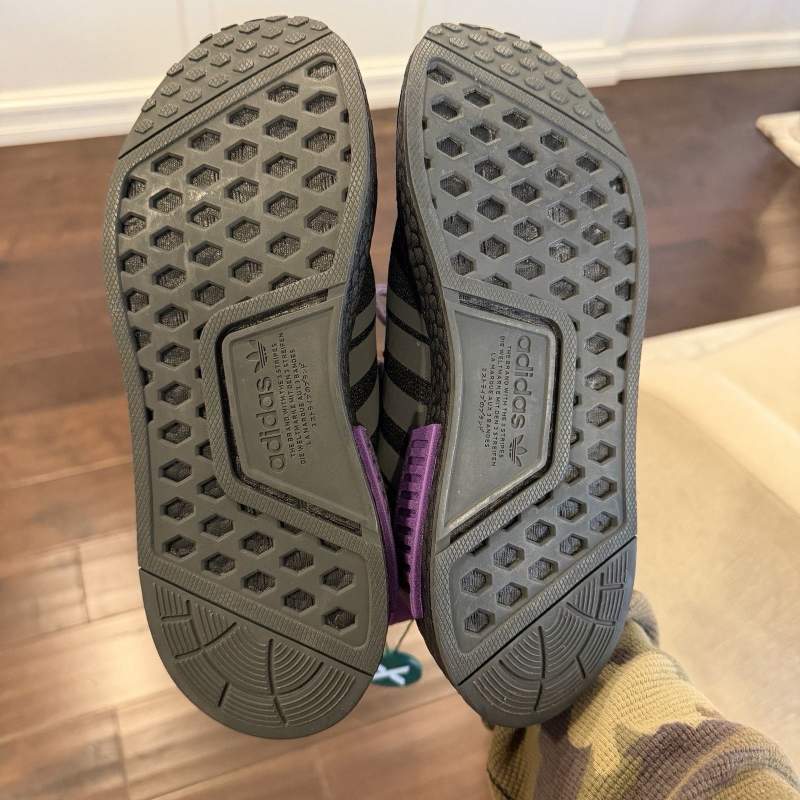 Adidas adidas NMD R1 Black Active Purple Grey Size 5.5 No Box Size US 5.5 / EU 38 - 6 Thumbnail