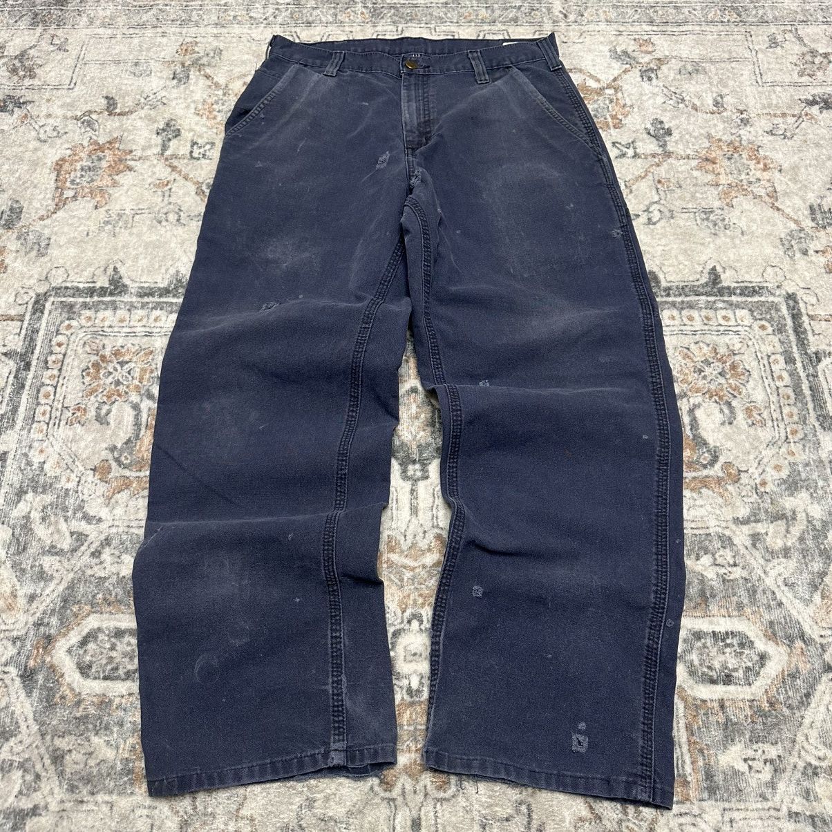 Carhartt Navy Blue faded carhartt carpenter pants Size US 32 / EU 48 - 1 Thumbnail