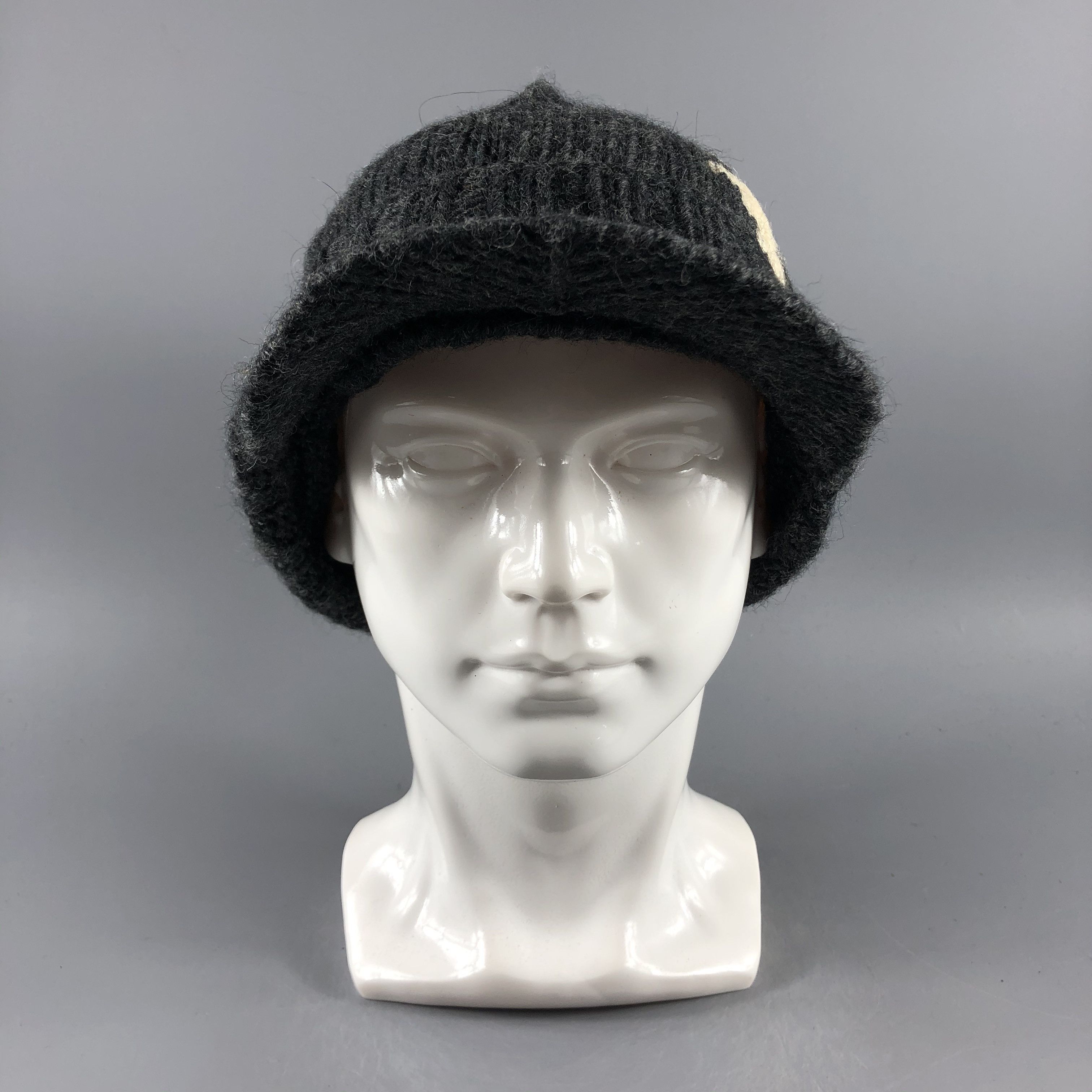 image of Vintage Grace Knit Visor Beanie Snow Hat Snow Cap -D626 in Black, Men's