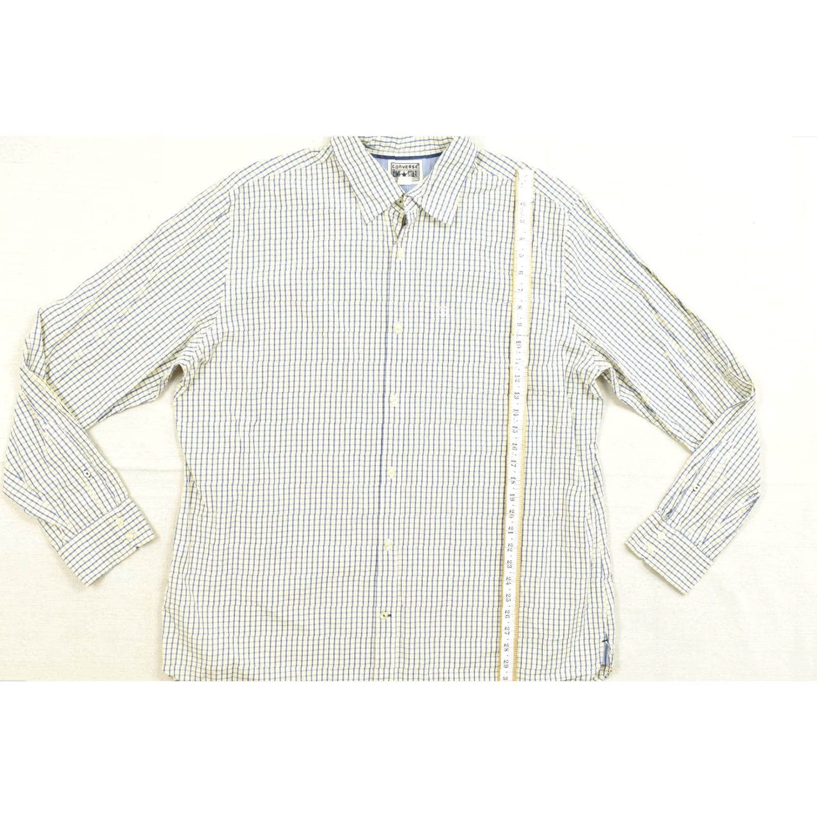 Converse Converse Shirt Men XXL Blue Plaid Check Long Sleeve Button-Down with Pockets Size US XXL / EU 58 / 5 - 4 Thumbnail
