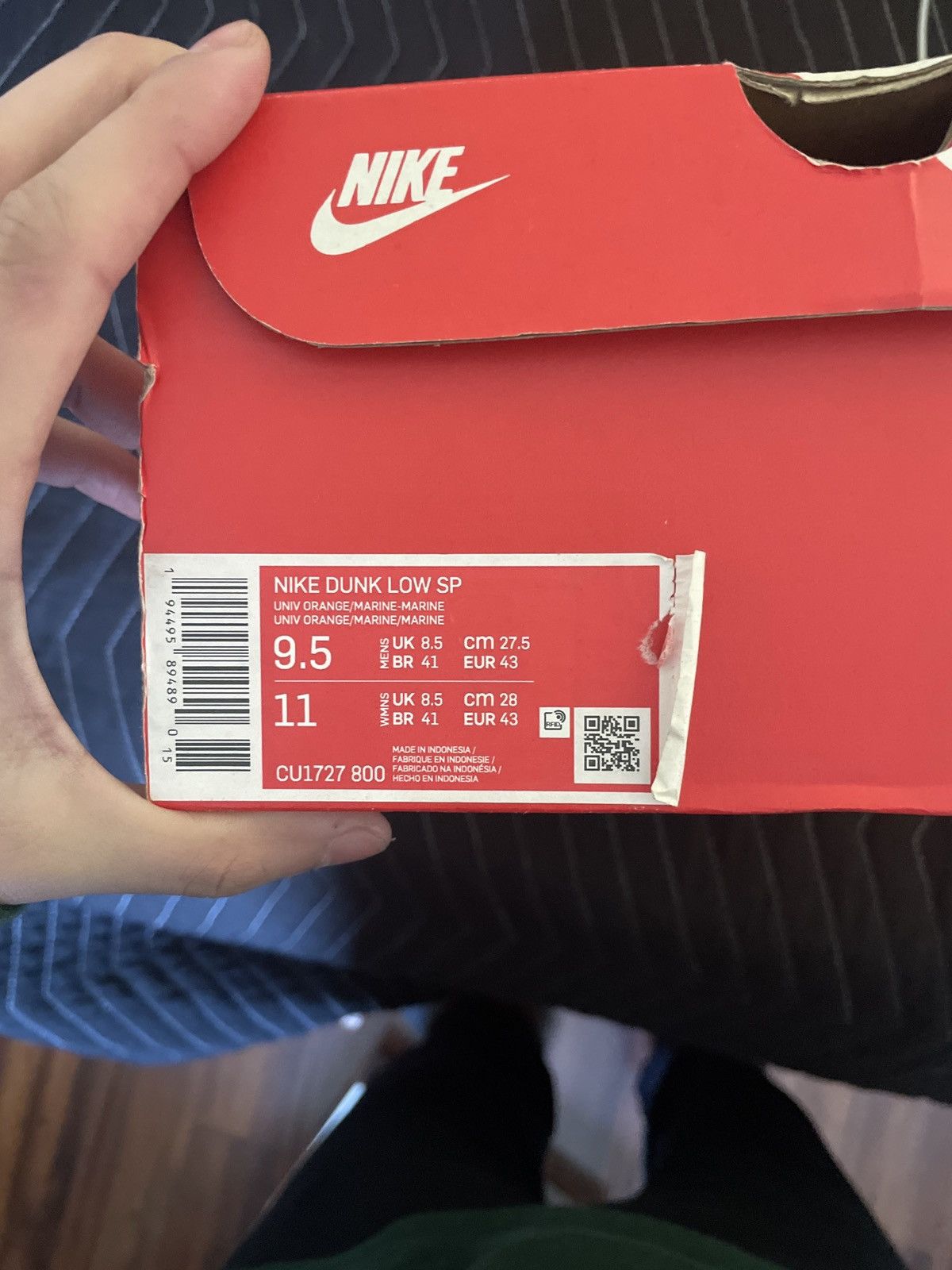 image of Nike Champion Dunks Shoes in Orange, Men's (Size 9.5)
