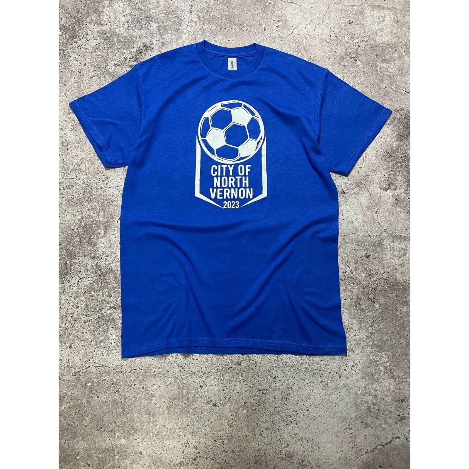 Gildan × Vintage Vintage City of North Vernon Soccer T-Shirt Blue Mens Size M Size US M / EU 48-50 / 2 - 1 Thumbnail