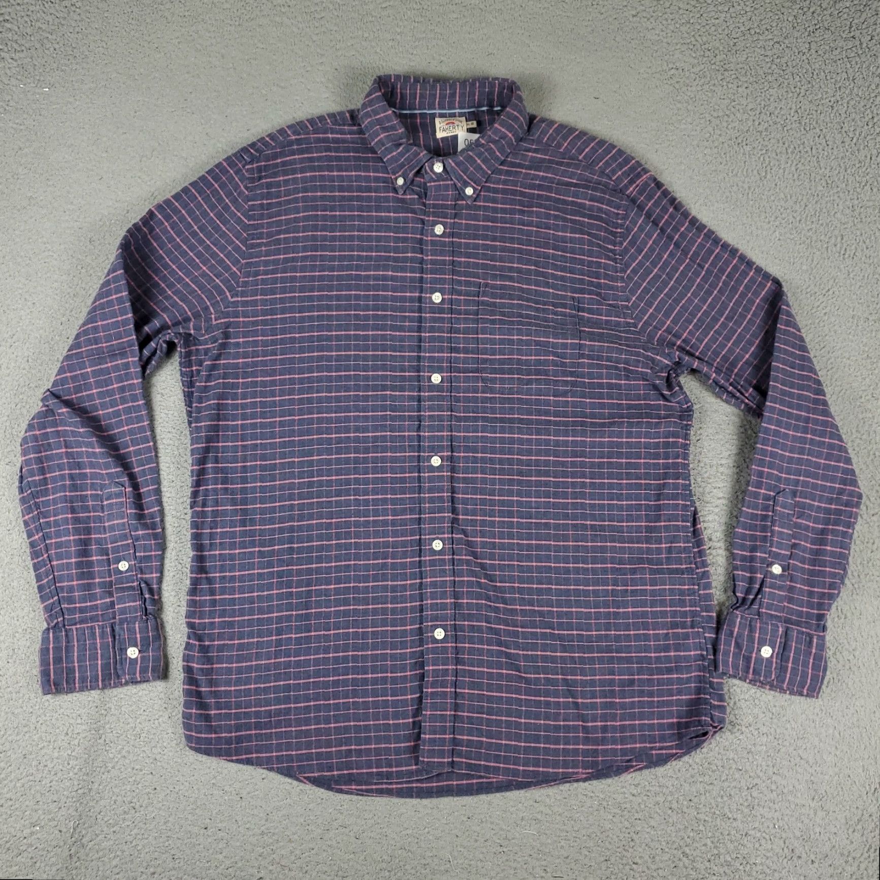 Faherty Faherty Men's Shirt XL Blue Pink Check Casual Long Sleeve Button-Up 100% Cotton Size US XL / EU 56 / 4 - 2 Thumbnail