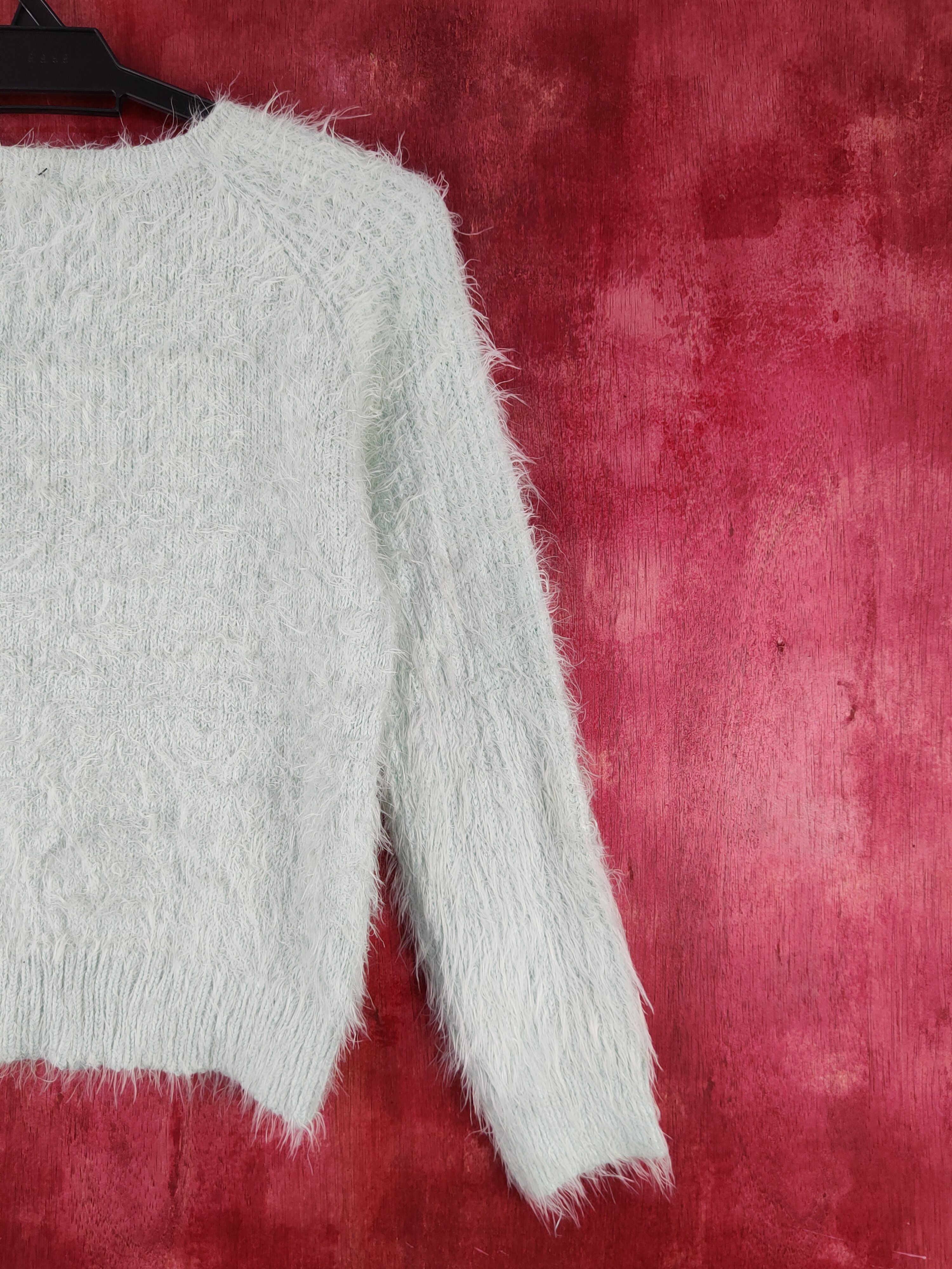 Japanese Brand × Vintage Ingni Mint Green Shag Shaggy Fur Mohair Knitwear #S2082 Size XS / US 0-2 / IT 36-38 - 10 Thumbnail