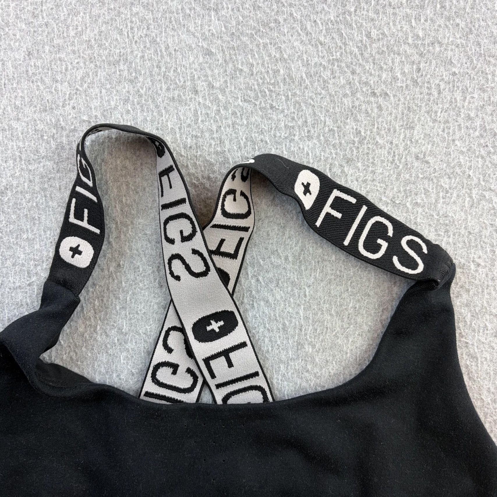 Vintage FIGS Sports Bra Womens Small Black Logo Crossback Gym Yoga Athletic Activewear Size ONE SIZE - 6 Thumbnail