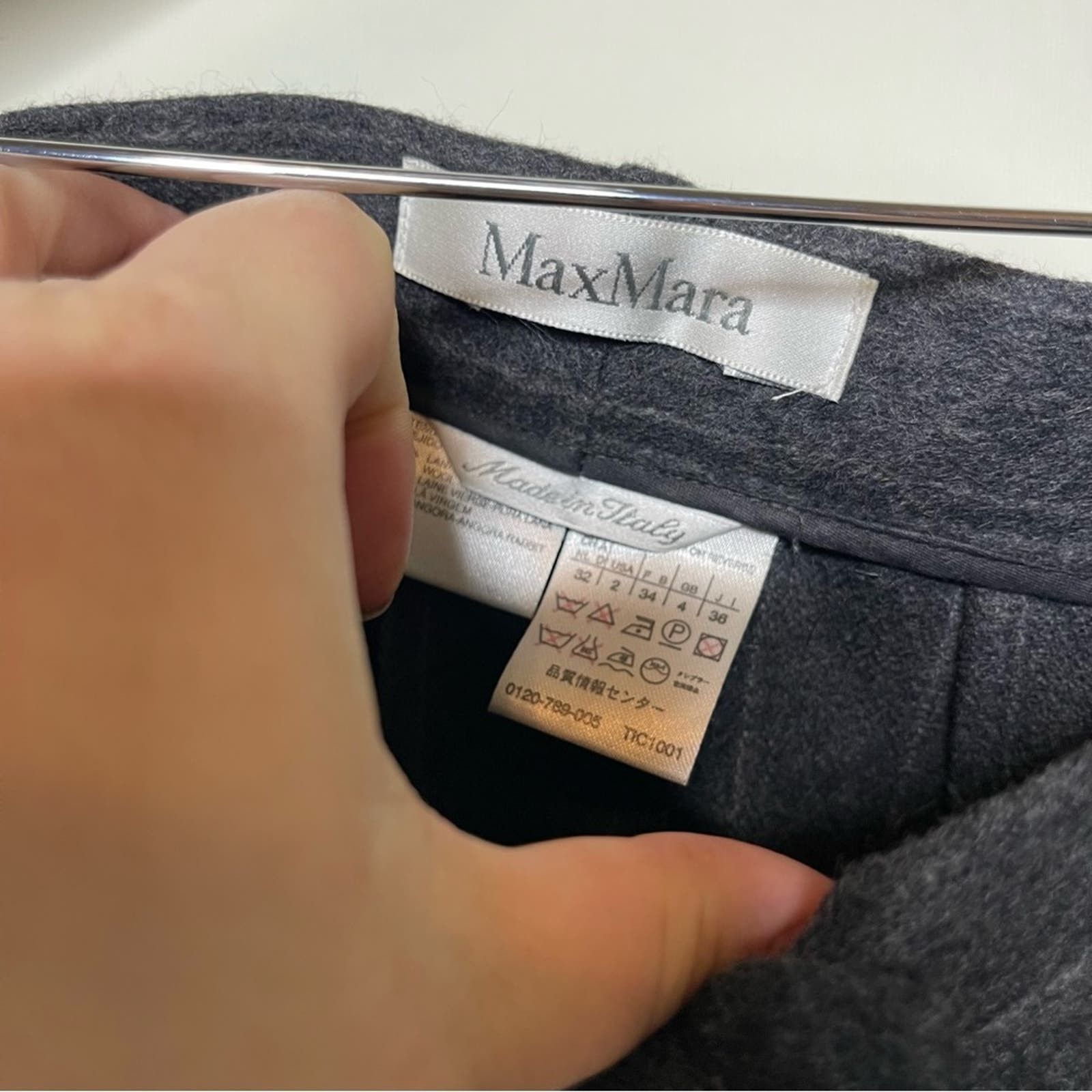 Max Mara Maxmara grey striped wool angora high waist dress pants Size 26" / US 2 / IT 38 - 2 Thumbnail