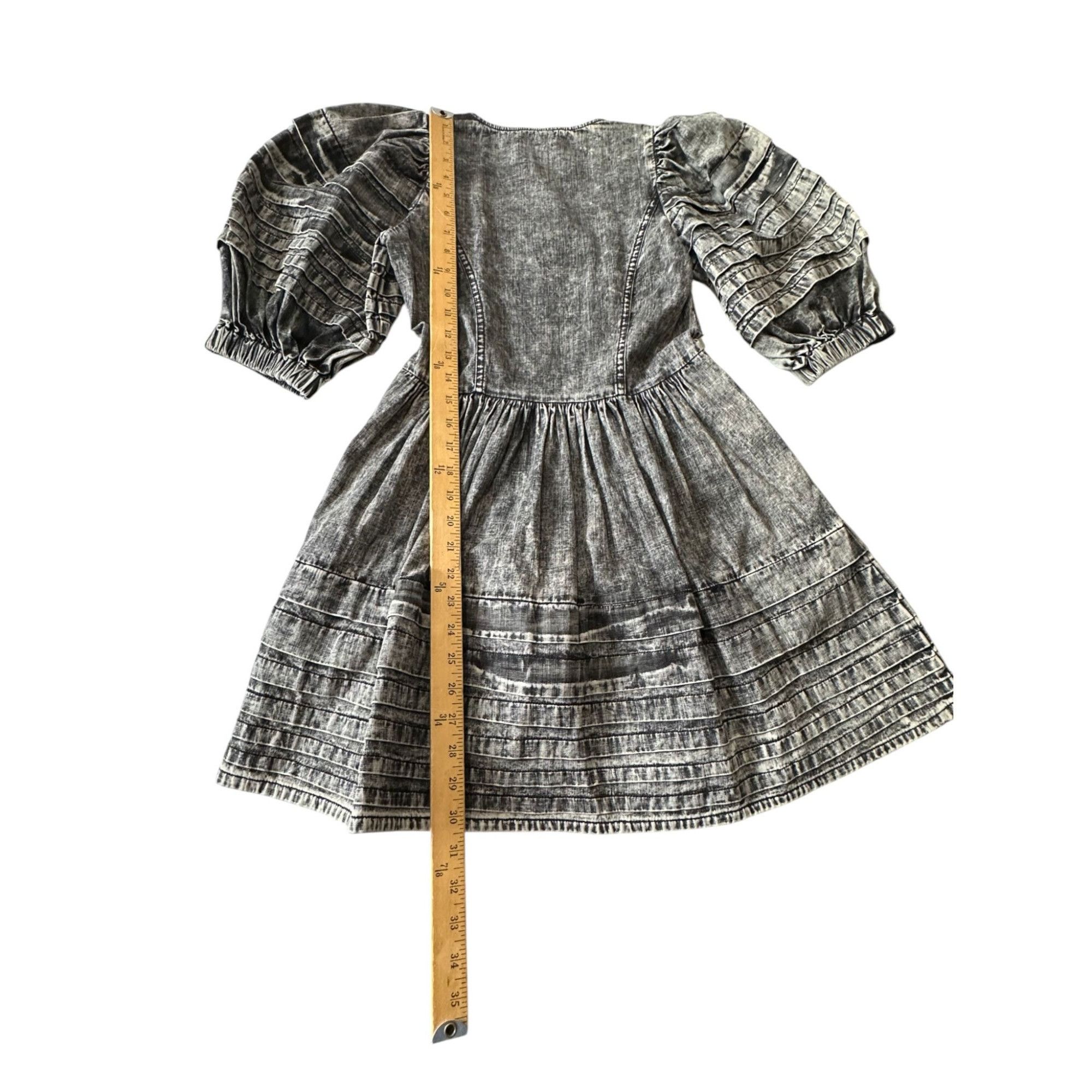 Sea New York Sea New York Dylan Mini Dress 00 Black Chambray Puff Sleeve Size XXS / US 00 / IT 34 - 15 Thumbnail