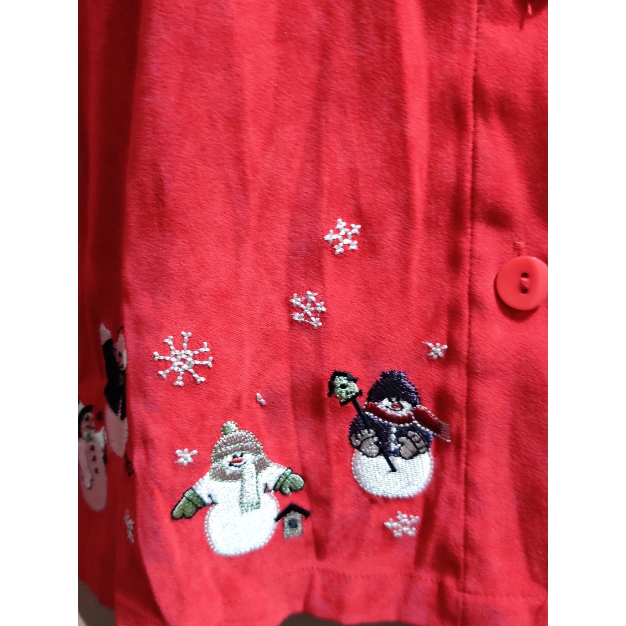 Vintage Vintage Christopher & Banks Shirt Size M Red Snowman Embroid Size M / US 6-8 / IT 42-44 - 9 Thumbnail