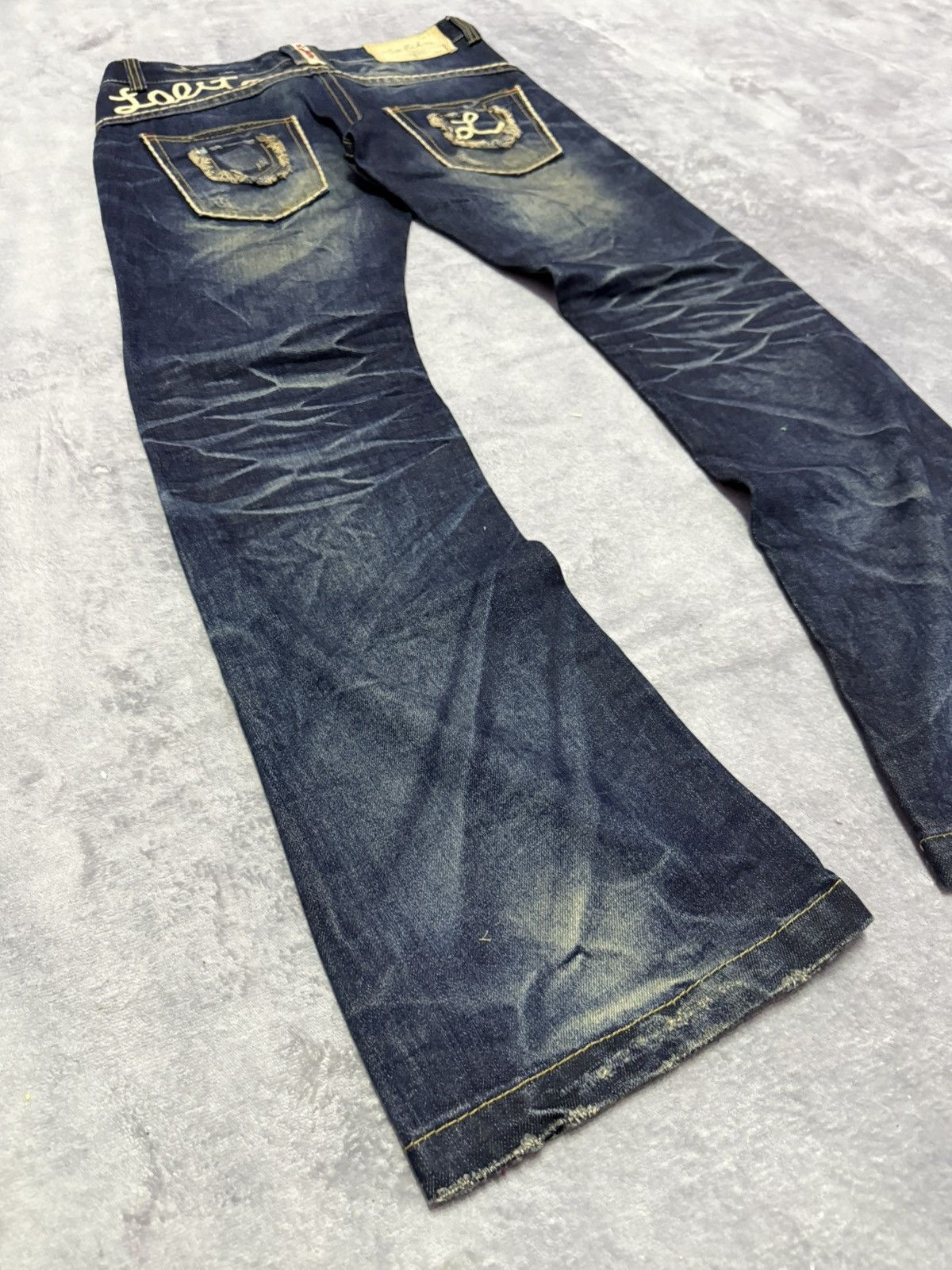If Six Was Nine Lolita By Concert Club Shadow Mud Wash Claw Flared Jeans Size US 30 / EU 46 - 10 Thumbnail