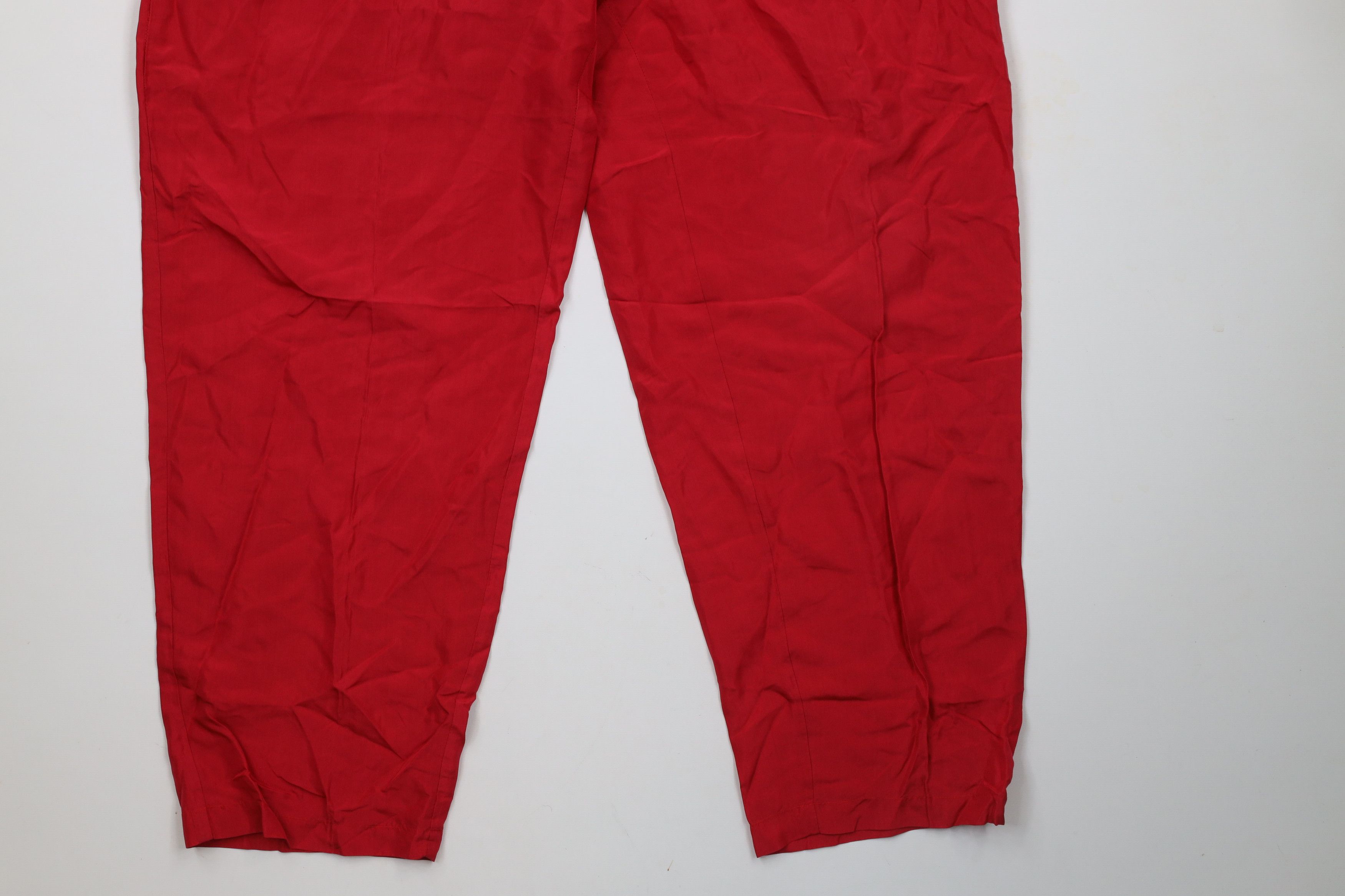 Diane von Furstenberg × Vintage Vintage 90s Diane von Furstenberg Lightweight Silk Pants Red Size 36" / US 14 / IT 50 - 4 Thumbnail