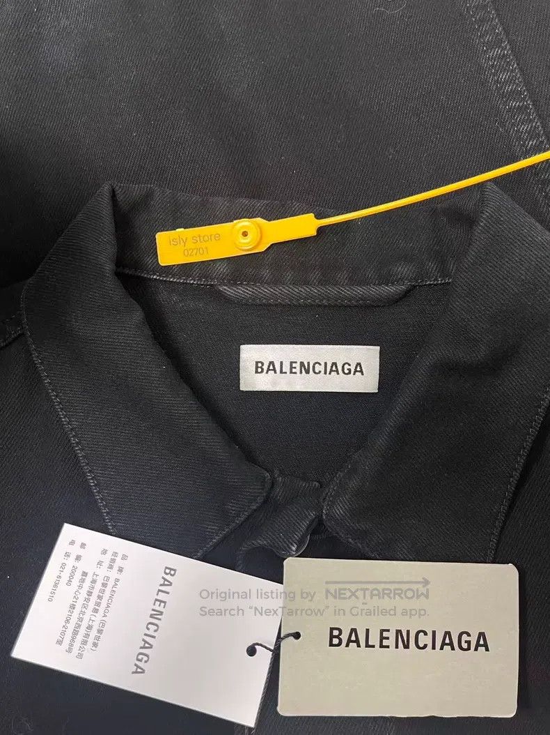 Balenciaga Balenciaga Logo Badge Long Sleeve Collar Denim Jacket Size XXS / US 00 / IT 34 - 4 Thumbnail