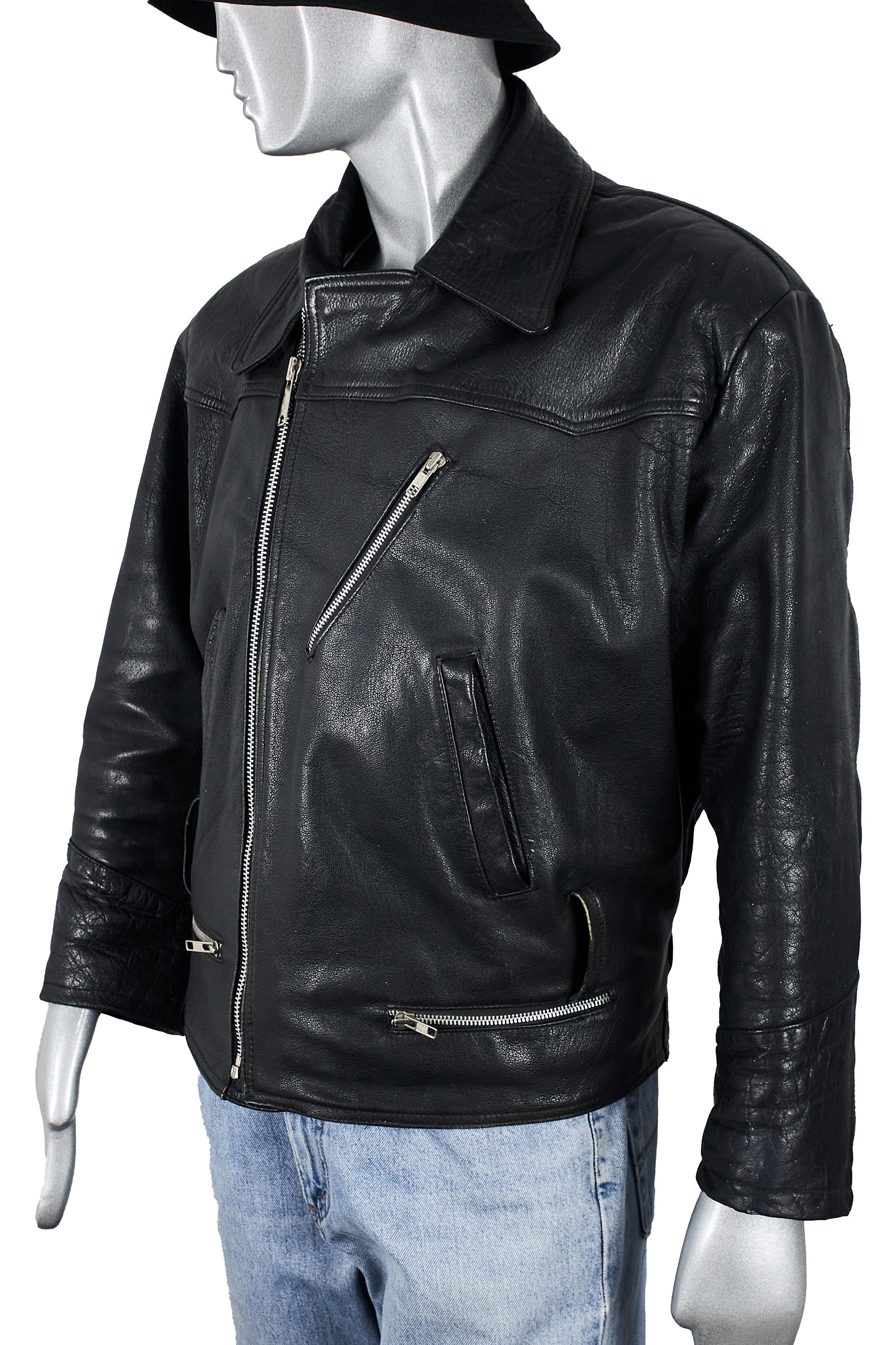 Vintage Vintage 80s Black Leather Motorcycle Biker Jacket Cafe Racer Size US L / EU 52-54 / 3 - 2 Thumbnail