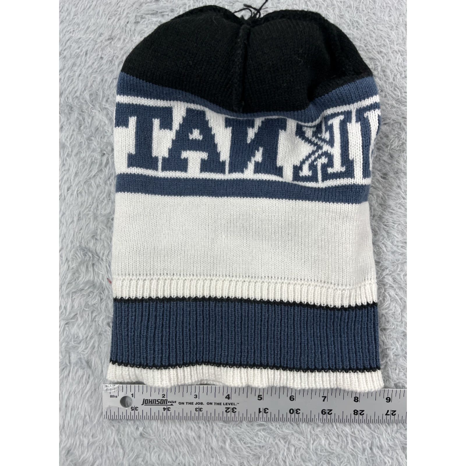 Victoria's Secret Victoria's Secret Beanie Toque Adult One Size Blue White Acrylic PINKNATION Logo Striped Knit Hat Womens Beanie Accessories Winter Fall Size ONE SIZE - 5 Thumbnail
