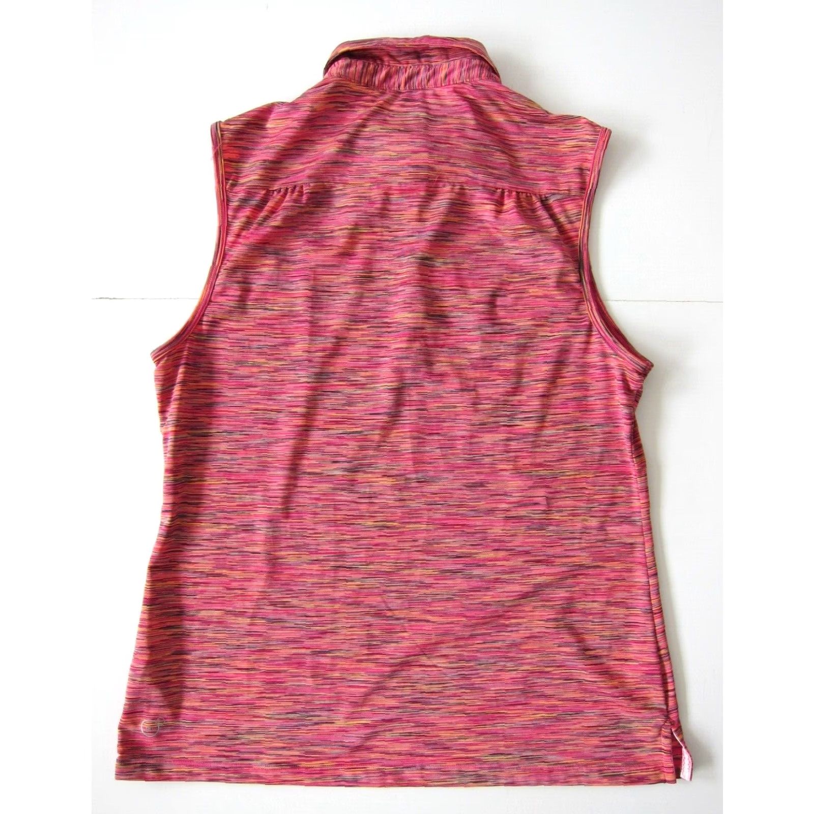 Puma Puma Sport Lifestyle Pink Stripe Stretch Sleeveless Collared Polo Shirt Women XL Size XL / US 12-14 / IT 48-50 - 2 Thumbnail