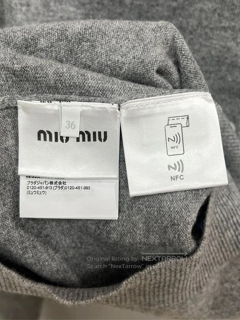 Prada Miu Miu Gray Cashmere Polo Cardigan. Size US S / EU 44-46 / 1 - 4 Thumbnail