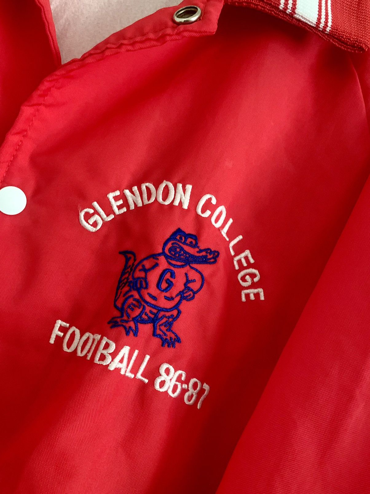 Vintage 80s VTG Glendon College Football Team Varsity Bomber Jacket Size US L / EU 52-54 / 3 - 3 Thumbnail