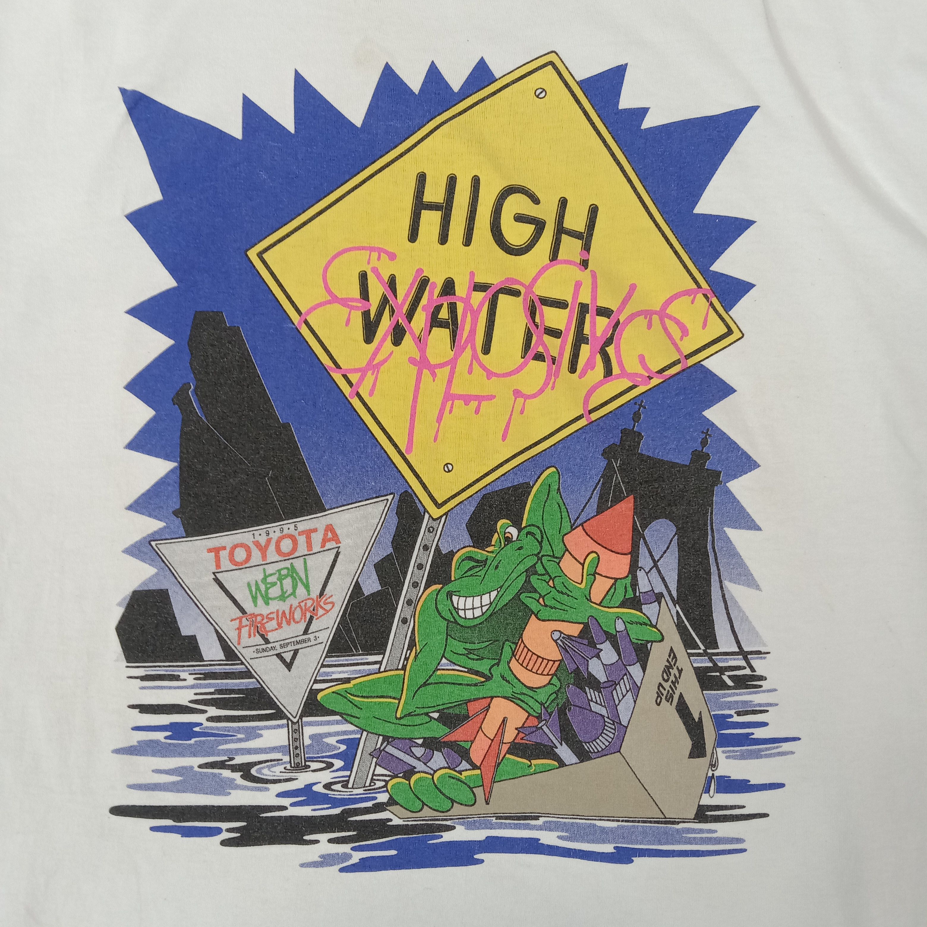 Hanes × Vintage Vintage 90's Toyota WEBN Fireworks Frog Design Tshirt Size US L / EU 52-54 / 3 - 2 Thumbnail