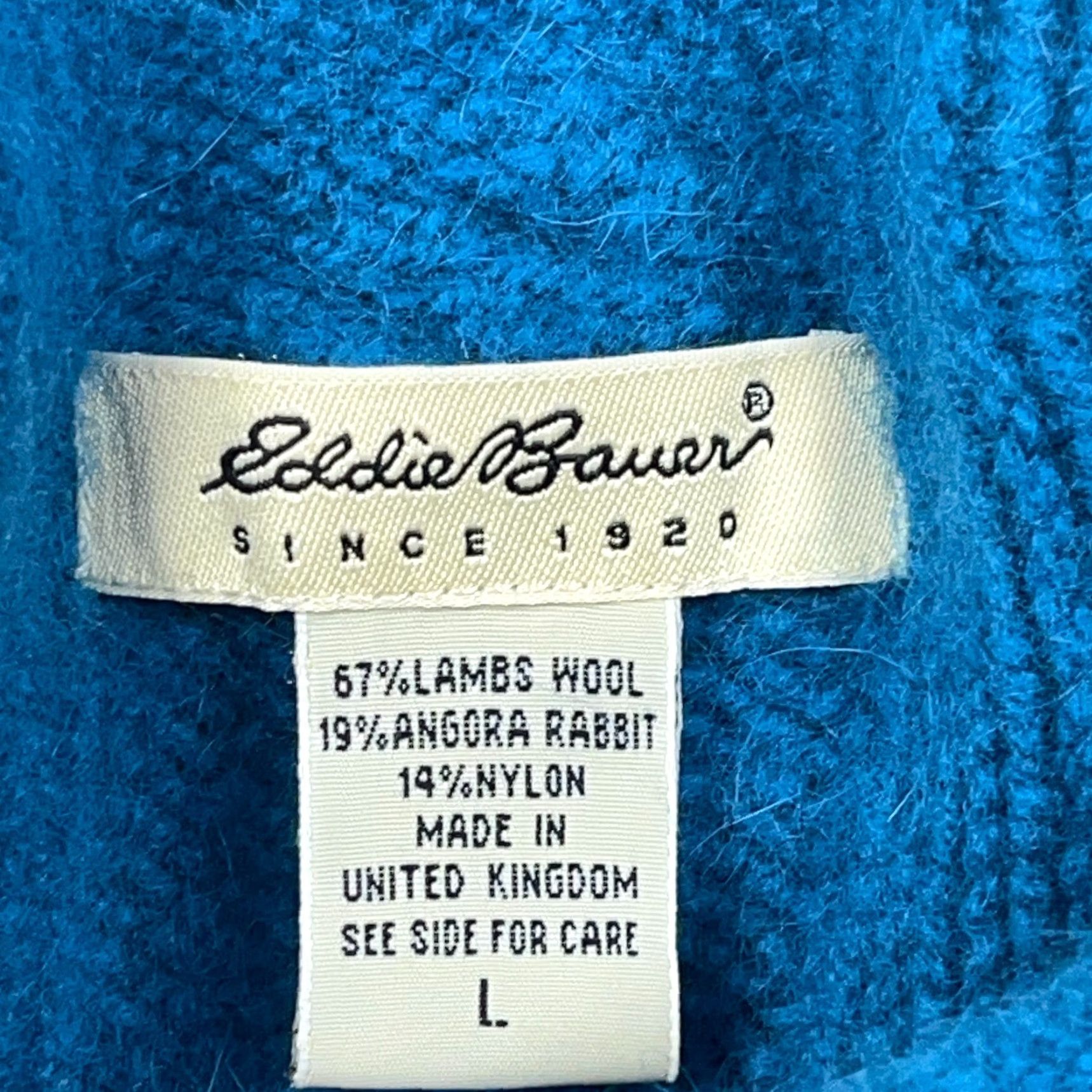 Eddie Bauer Eddie Bauer Women Sweater Large Blue Wool Cable Knit Turtle Neck Pullover Crew Neck Knitting Size L / US 10 / IT 46 - 3 Thumbnail