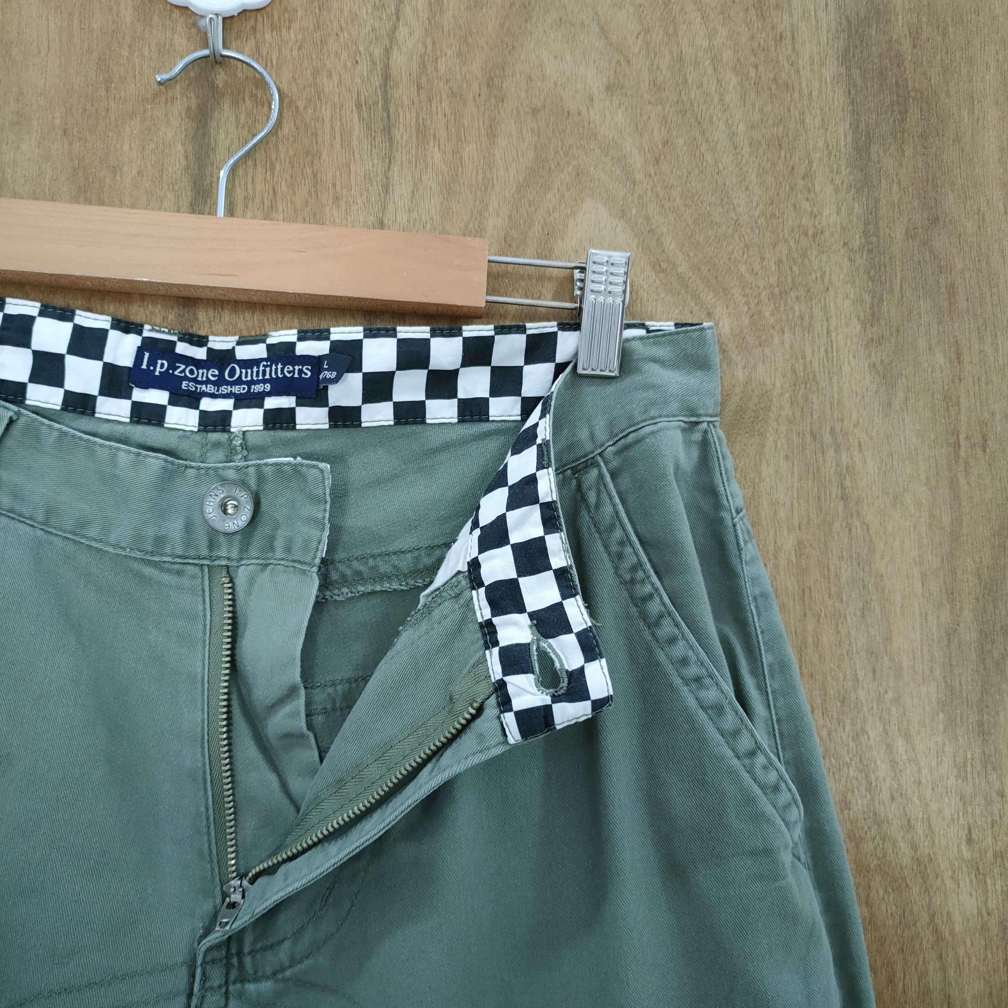 Japanese Brand VINTAGE I.P ZONE FADED GREEN CARGO PANTS Size US 30 / EU 46 - 7 Thumbnail