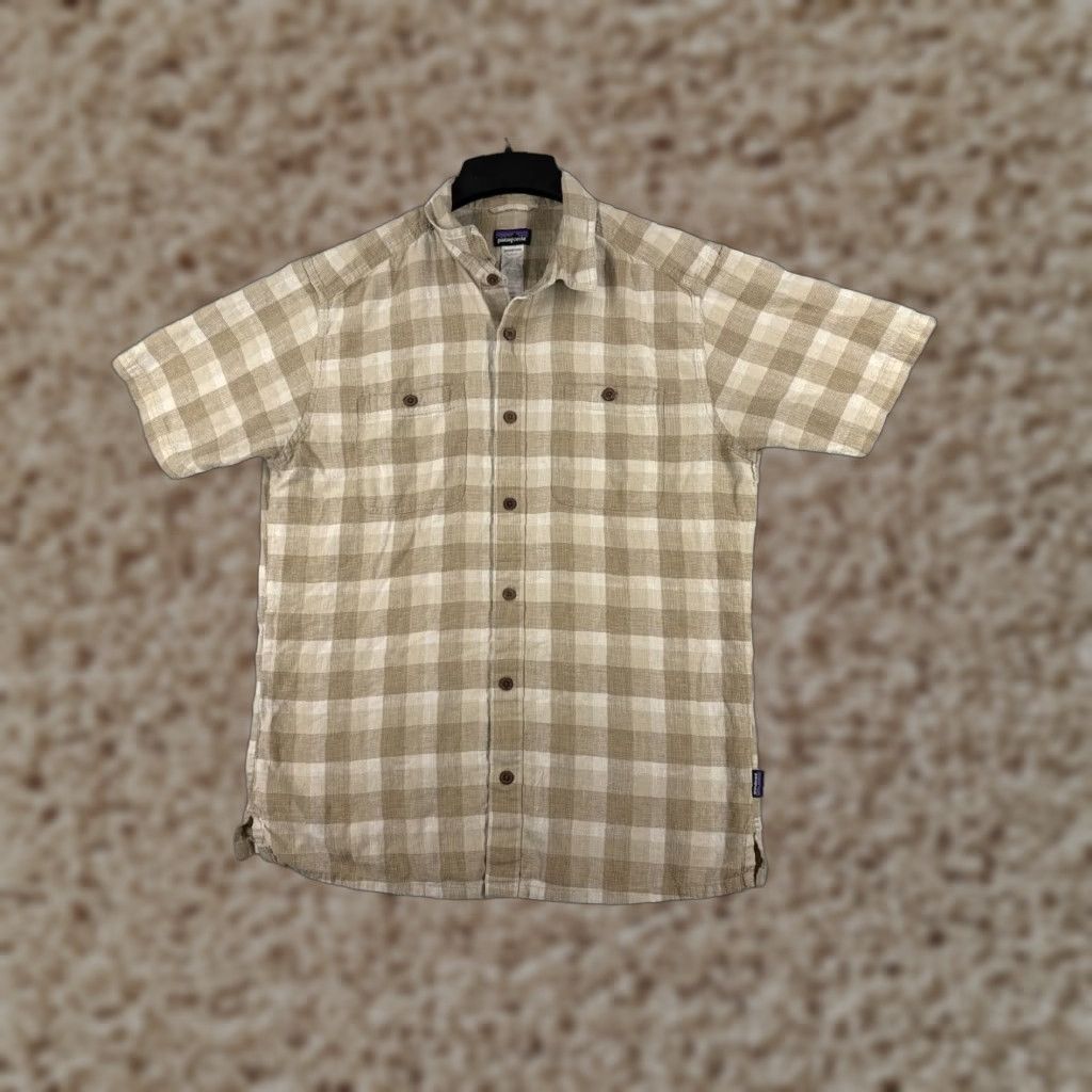Patagonia VINTAGE Patagonia Shirt Adult Medium Beige Plaid Hemp Button-Up Pocket Size US M / EU 48-50 / 2 - 1 Thumbnail