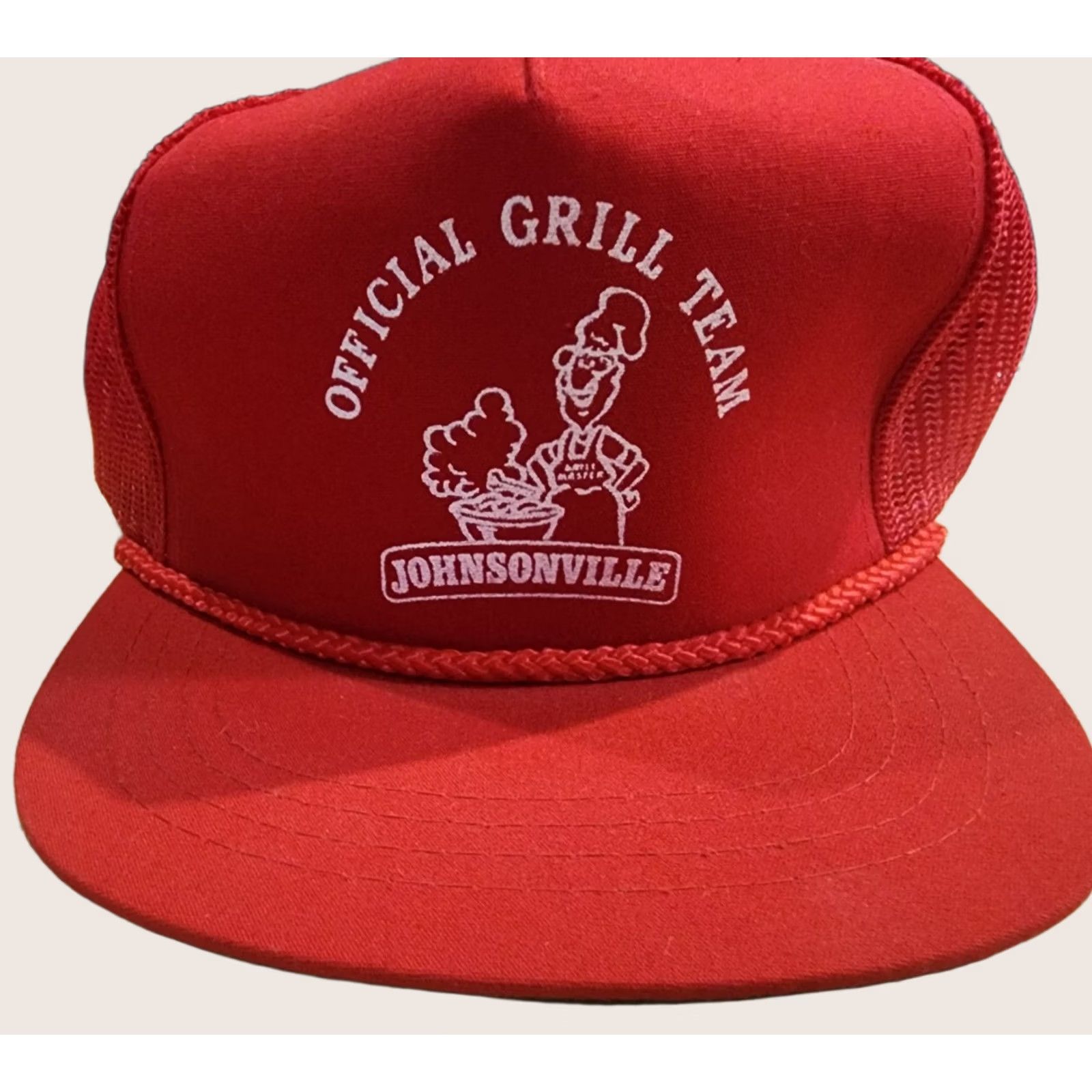 Vintage VINTAGE Johnsonville Brats Official Grill Team Snapback Hat BBQ Dad Grill Master Hat Red One Size Men Snapback Yupoong``` Size ONE SIZE - 1 Thumbnail