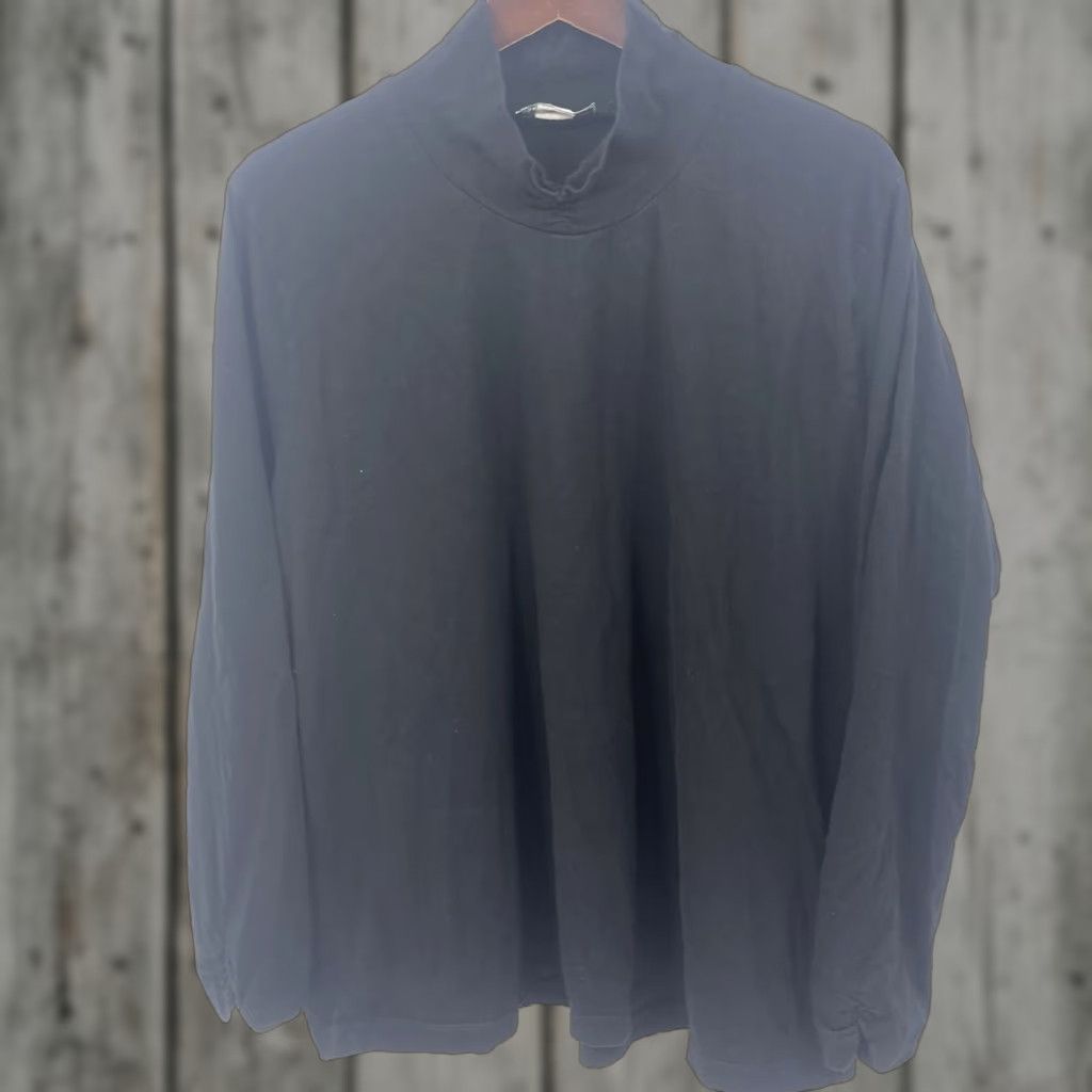 Vintage Ulla Popken Plus 18 Black Long Sleeve Mock Neck Tunic Blouse Casual Femme Classic Size XXL / US 16-18 / IT 52-54 - 1 Thumbnail