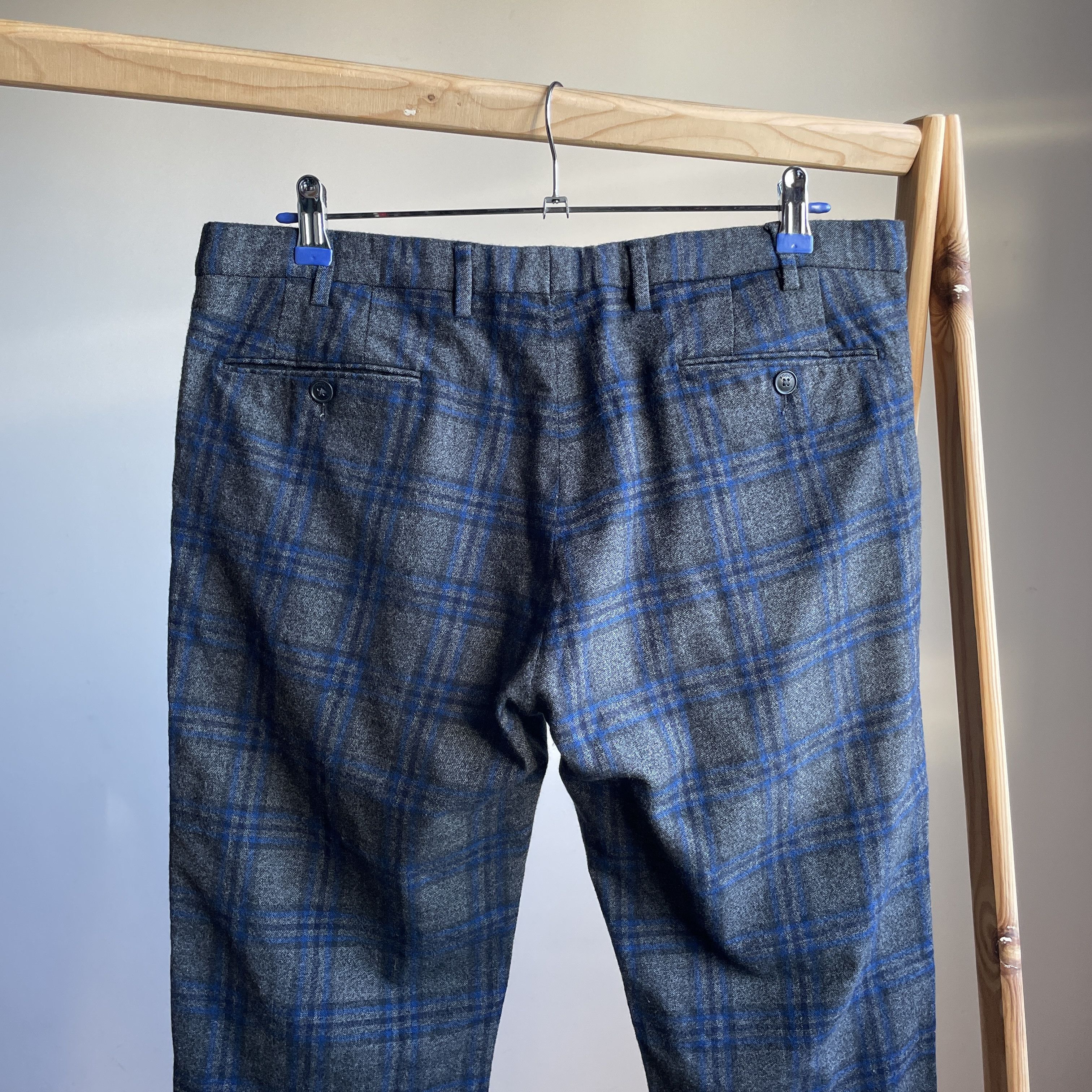 Boggi Boggi Milano Plaid Wool Slim Fit Dress Trousers Size EUR 52 Size US 34 / EU 50 - 4 Thumbnail