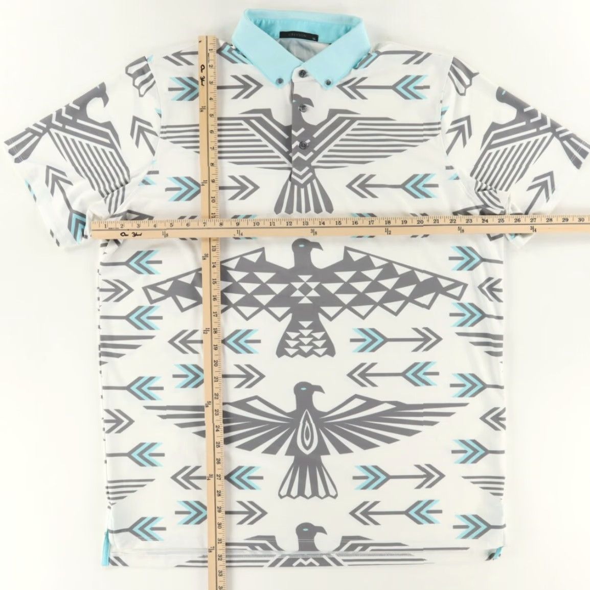 Vintage Greyson Polo Shirt White XL Men's Spirit Bird All Over Print Stretch Shirt Size US XL / EU 56 / 4 - 3 Thumbnail