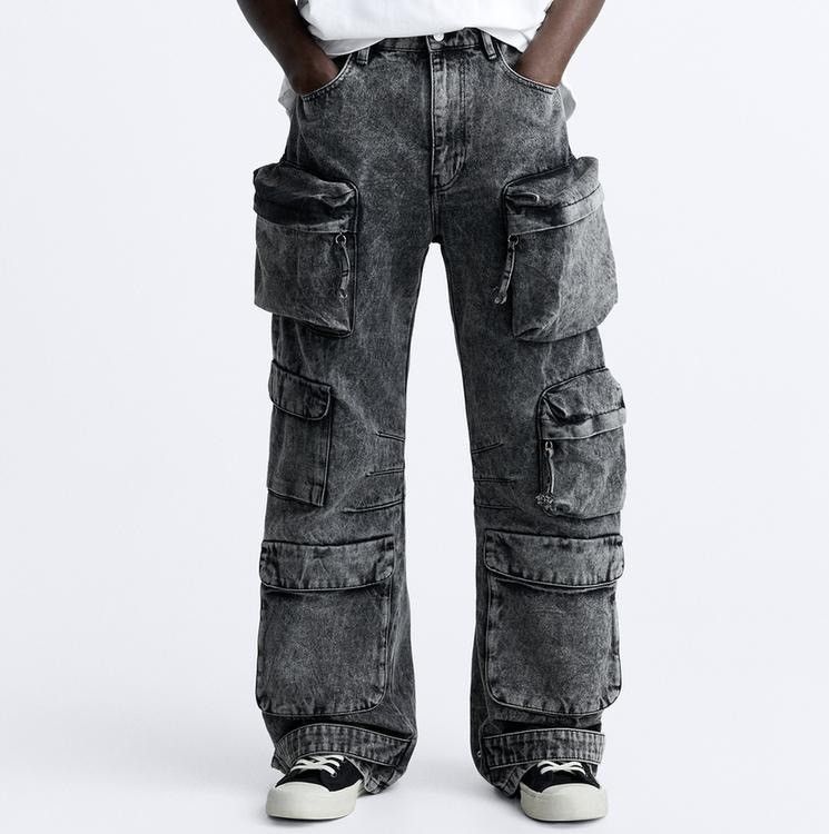 Zara Star Oversize Cargo Pants Multipocket y2k baggy jeans