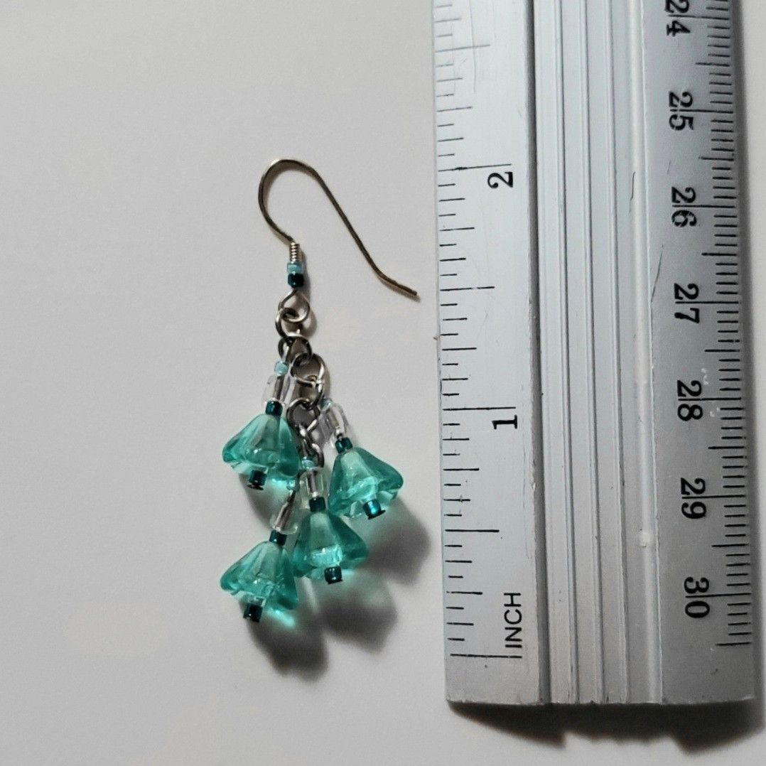 Handmade Bracelet Set 7.25" Charm Earrings Handmade Turquoise Czech Size ONE SIZE - 6 Thumbnail