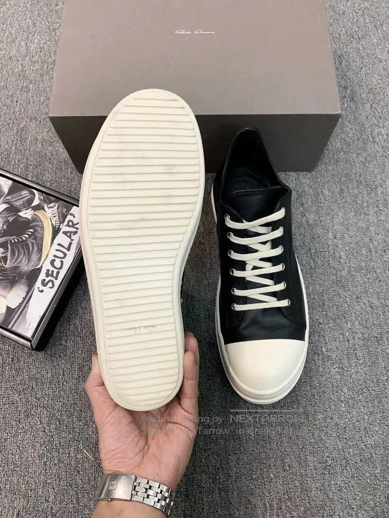 Rick Owens Rick Owens Low Top Leather Sneakers Size 46. Size US 12 / EU 45 - 8 Thumbnail