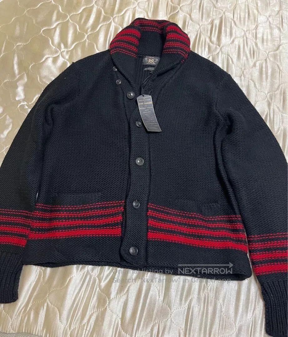 RRL Ralph Lauren rare vintage black red wool cardigan. Size US L / EU 52-54 / 3 - 1 Thumbnail