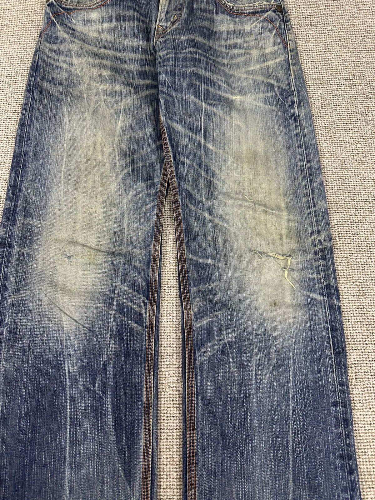 Edwin Vintage Edwin Exclusive Faded Thrash Denim 30x30 D768 Size US 30 / EU 46 - 3 Thumbnail
