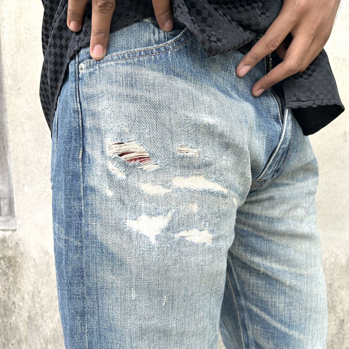 Swagger Swagger Patch Dollar Pirates Distressed Denim Size US 35 - 6 Thumbnail