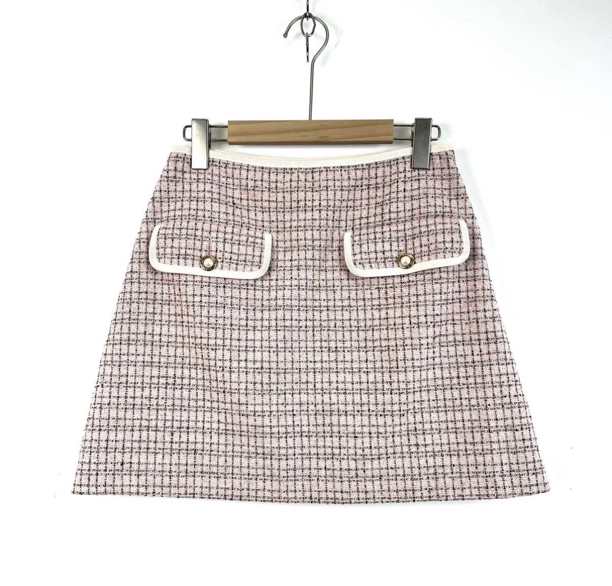 Miu Miu Miu Miu Snow Pink Mid-rise Elastic Waist A-line Skirt K12 Size 27" / US 4 / IT 40 - 1 Thumbnail