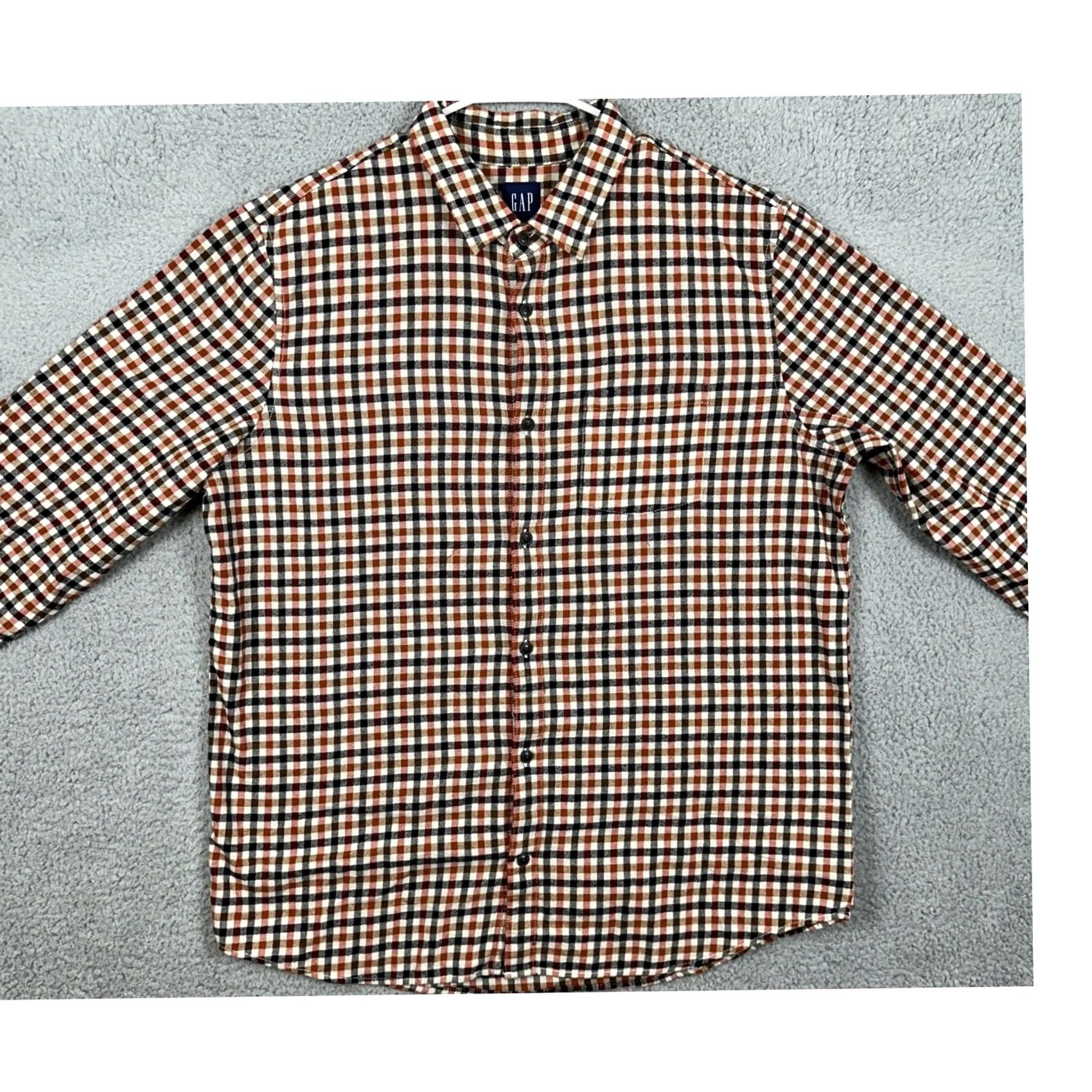 Gap Gap Shirt Flannel Button Up Men XL Orange Black Long Sleeve NEW Size US XL / EU 56 / 4 - 3 Thumbnail
