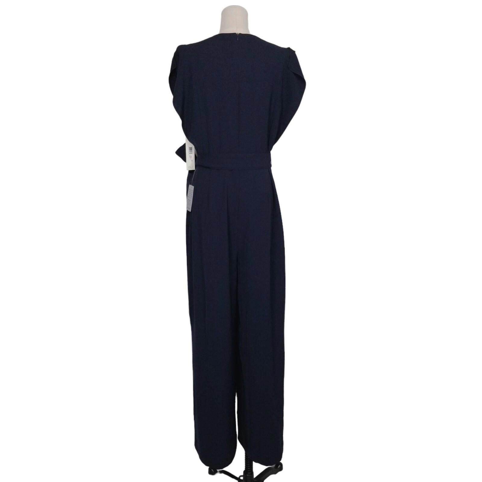Other NWT Eliza J Flutter Sleeve Crepe Wide Leg Jumpsuit Sz 10 Size 32" / US 10 / IT 46 - 4 Thumbnail