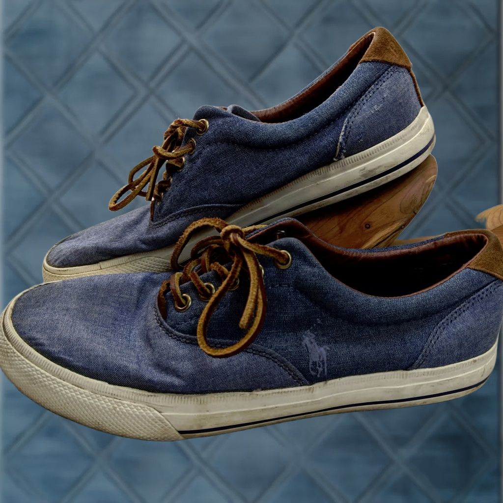 Ralph Lauren Polo Ralph Lauren Shoes Mens 8 D Vaughn Saddle Sneakers Blue Fabric Heritage 11501 Ralph Lauren Mens Shoes Size US M / EU 48-50 / 2 - 1 Thumbnail