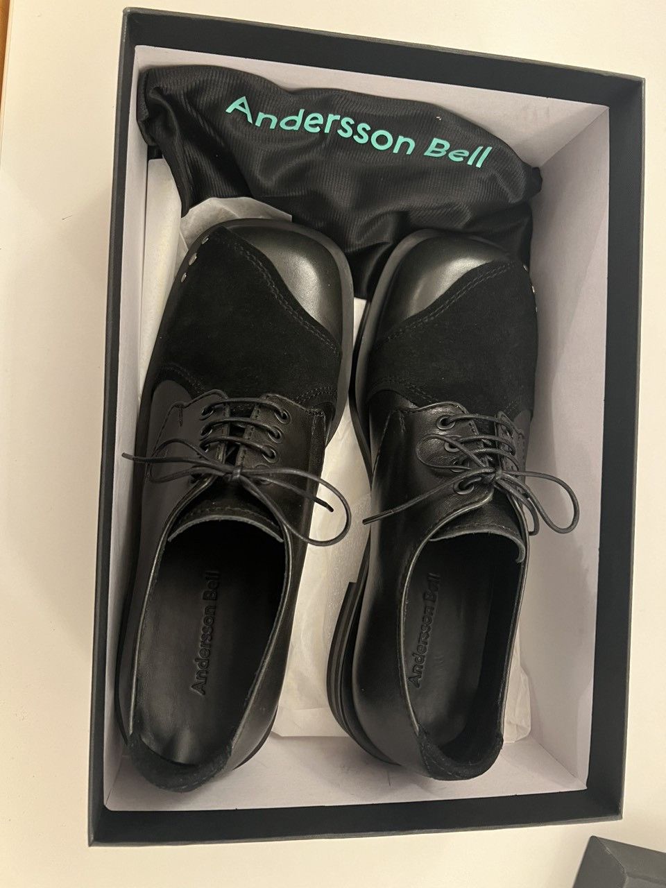 image of Andersson Bell Black Leuchars Derbys Shoes, Men's (Size 10)
