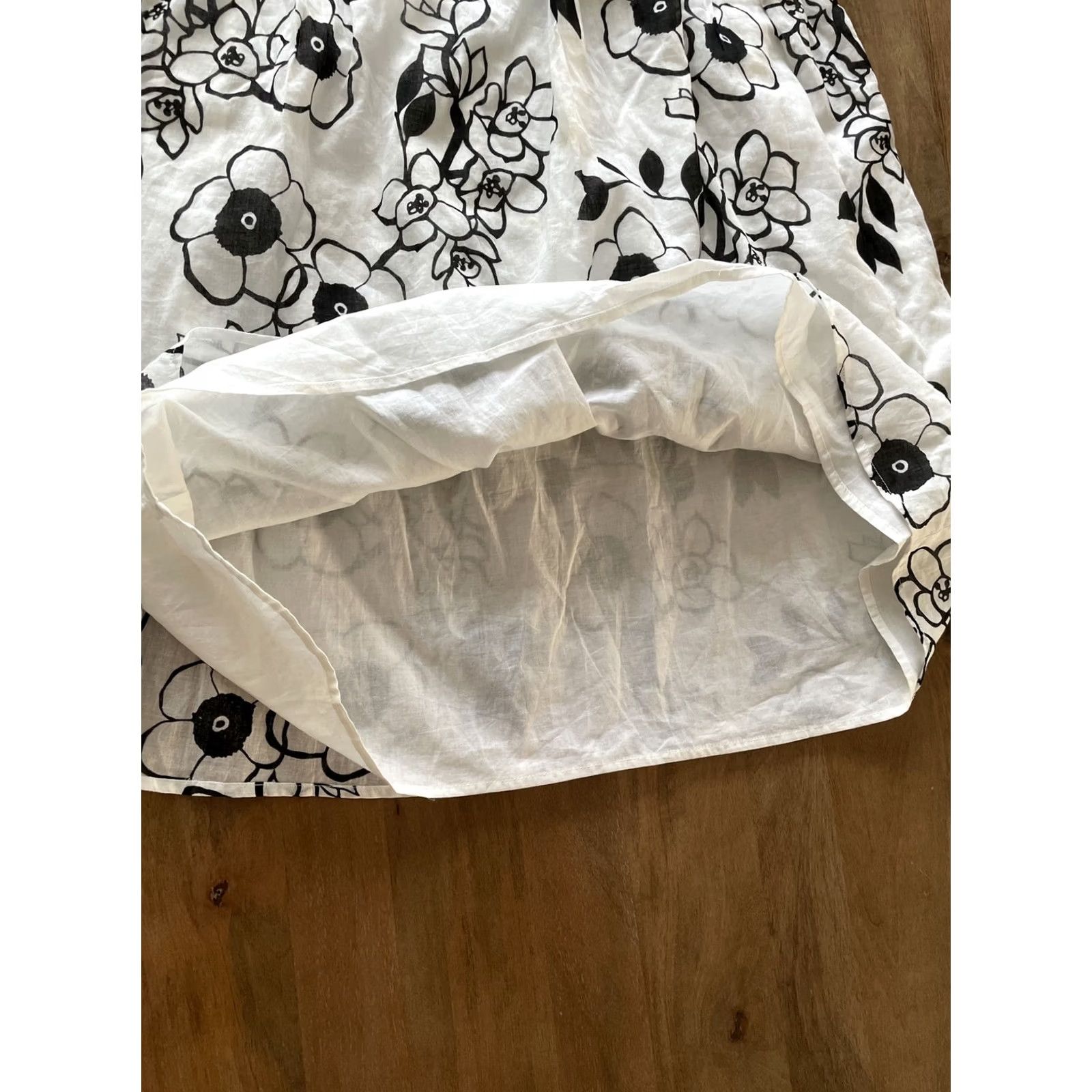 Vintage Zinc Black and White Floral Strapless Sleeveless Ribbon Dress S Size S / US 4 / IT 40 - 6 Thumbnail