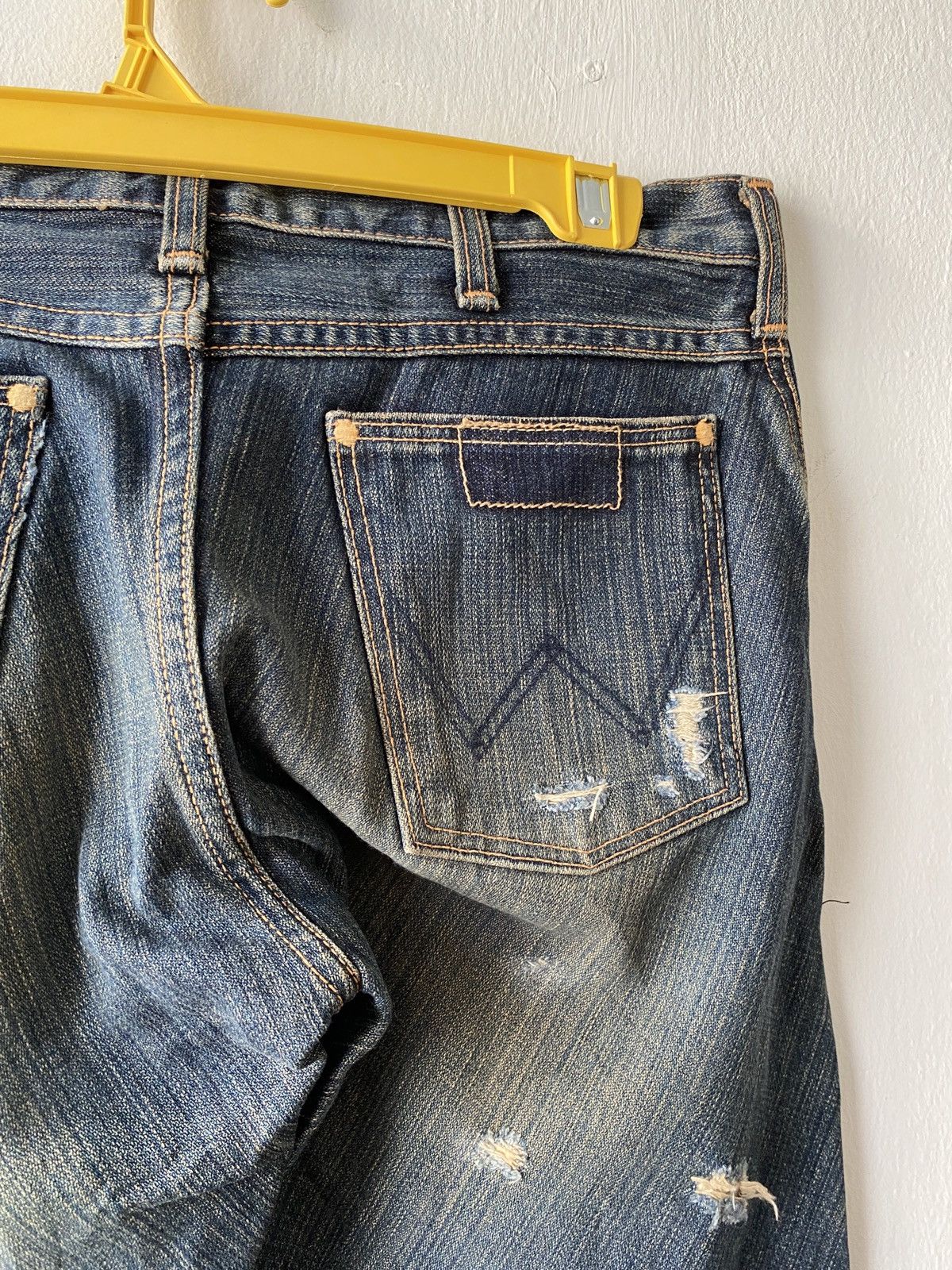 Japanese Brand × Wrangler Japanese Brand Wrangler Distressed Patchwork Flare Denim Size US 30 / EU 46 - 16 Thumbnail