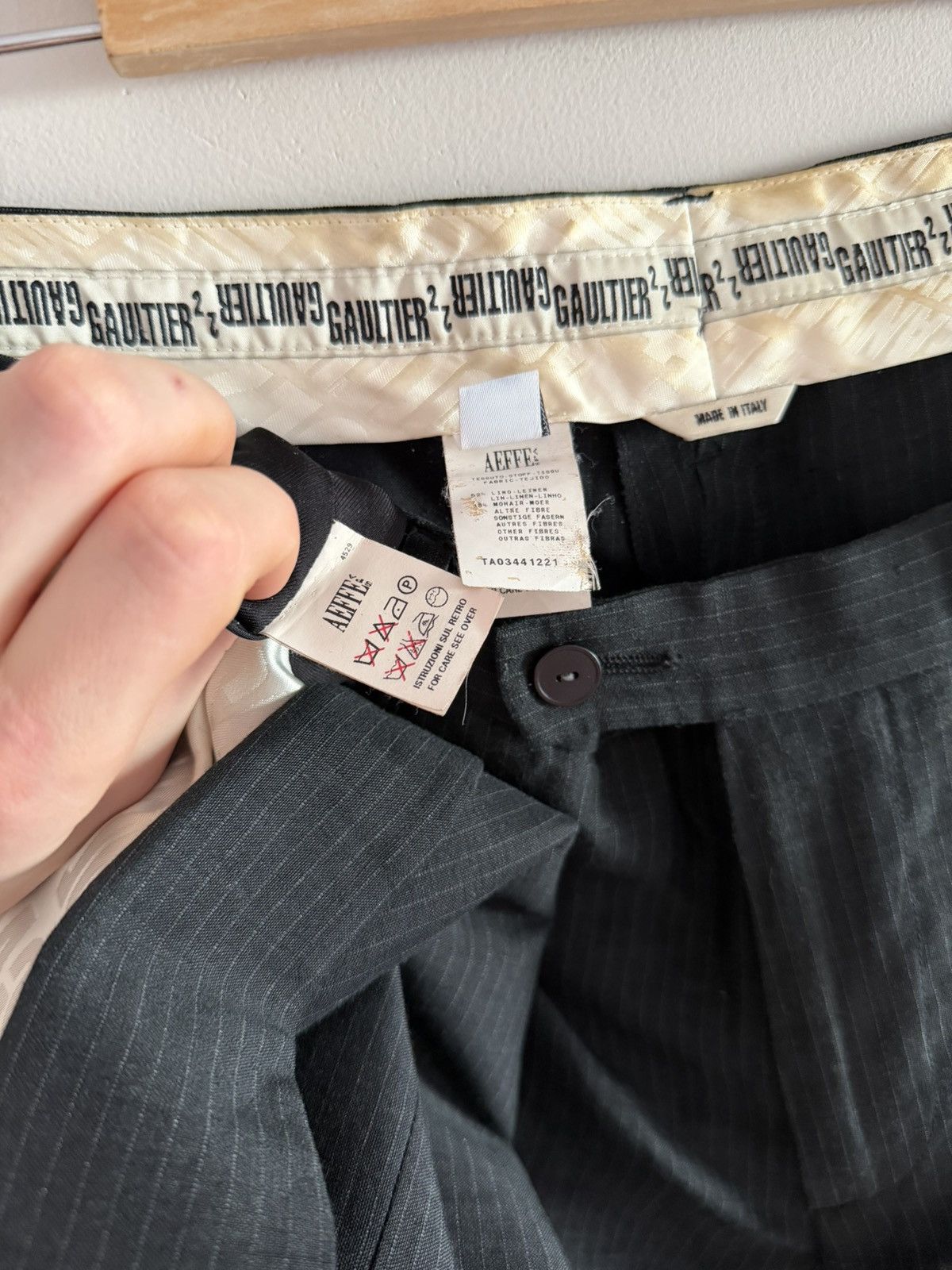 Jean Paul Gaultier Jean Paul Gaultier Pinstripe Suit Set Blazer Pants Size 48R - 9 Thumbnail